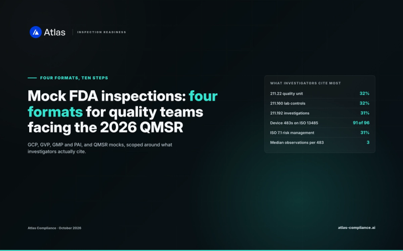 Mock FDA inspections: four formats for quality teams facing the 2026 QMSR