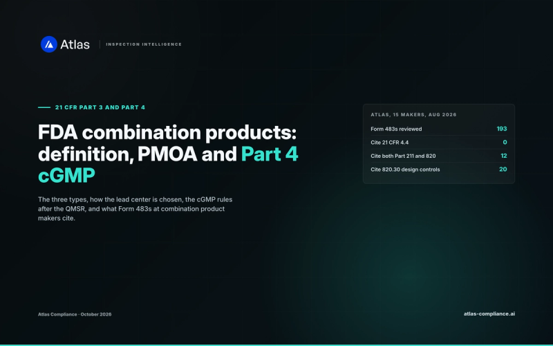 FDA combination products: the three types, primary mode of action and the cGMP rules in 21 CFR Part 4