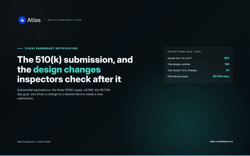 510(k) submission guide: the path from predicate to clearance and what FDA inspects after