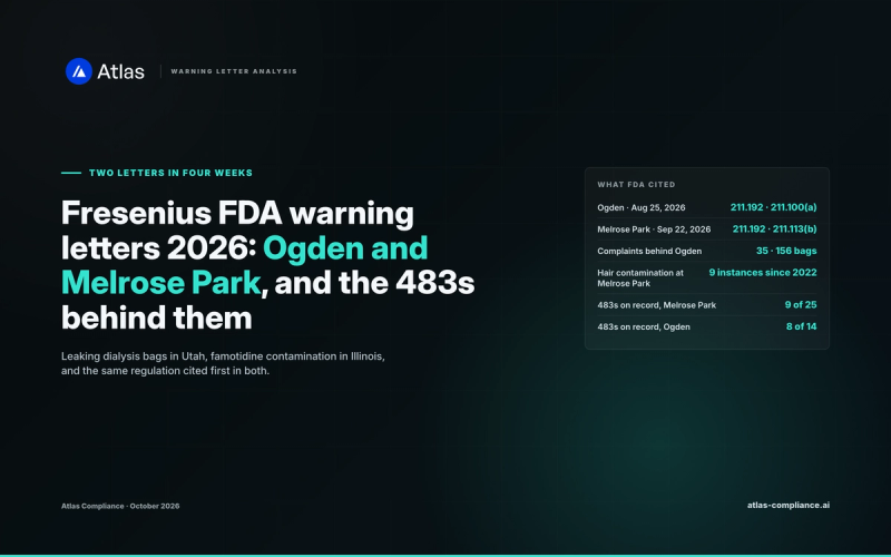 Fresenius FDA warning letters 2026: what the Ogden and Melrose Park letters say, and the 483s behind them
