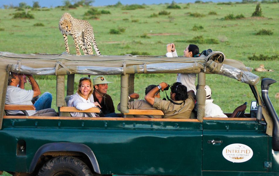 Luxury tented camp at Mara Intrepids overlooking the Talek River in Masai Mara, Kenya