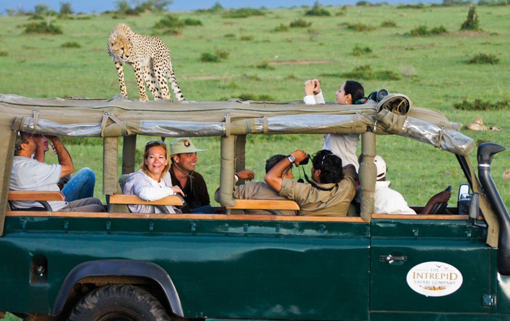 Luxury tented camp at Mara Intrepids overlooking the Talek River in Masai Mara, Kenya