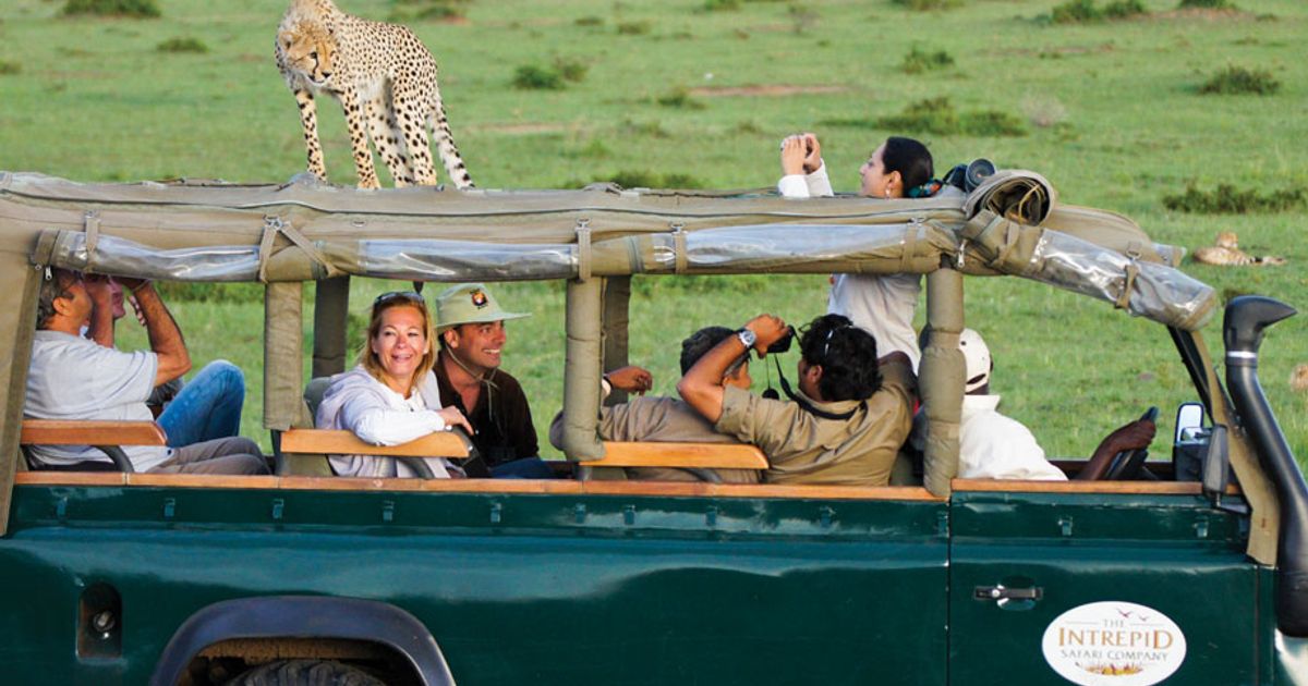 Luxury tented camp at Mara Intrepids overlooking the Talek River in Masai Mara, Kenya