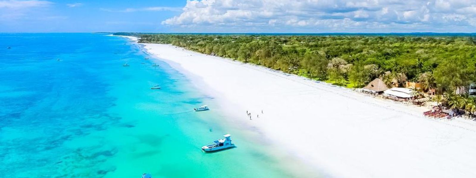 Aerial view of a luxury beachfront hotel in Diani, Kenya.