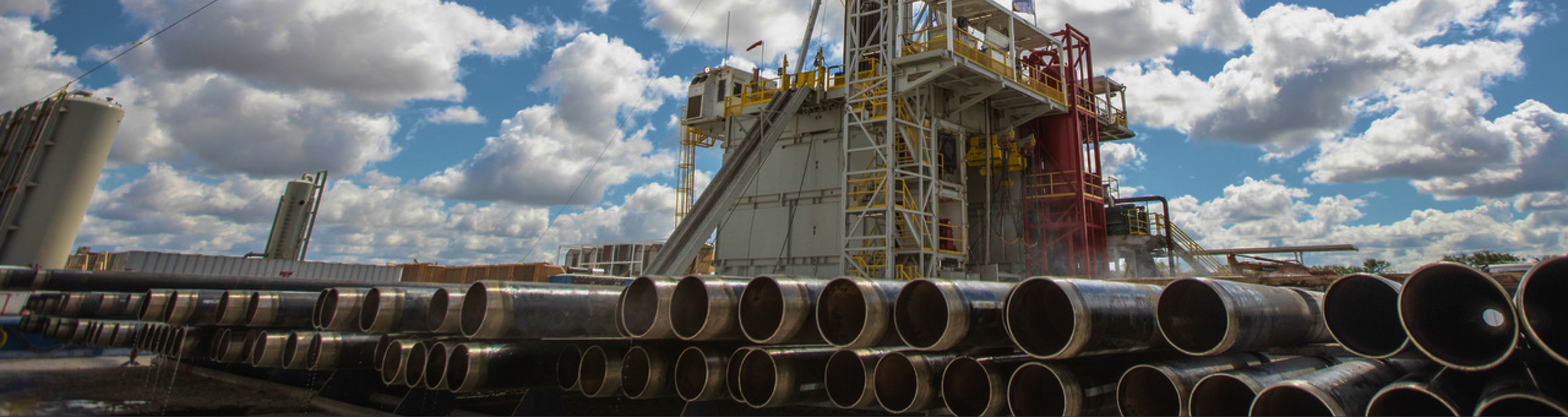 industrial setting with clouds