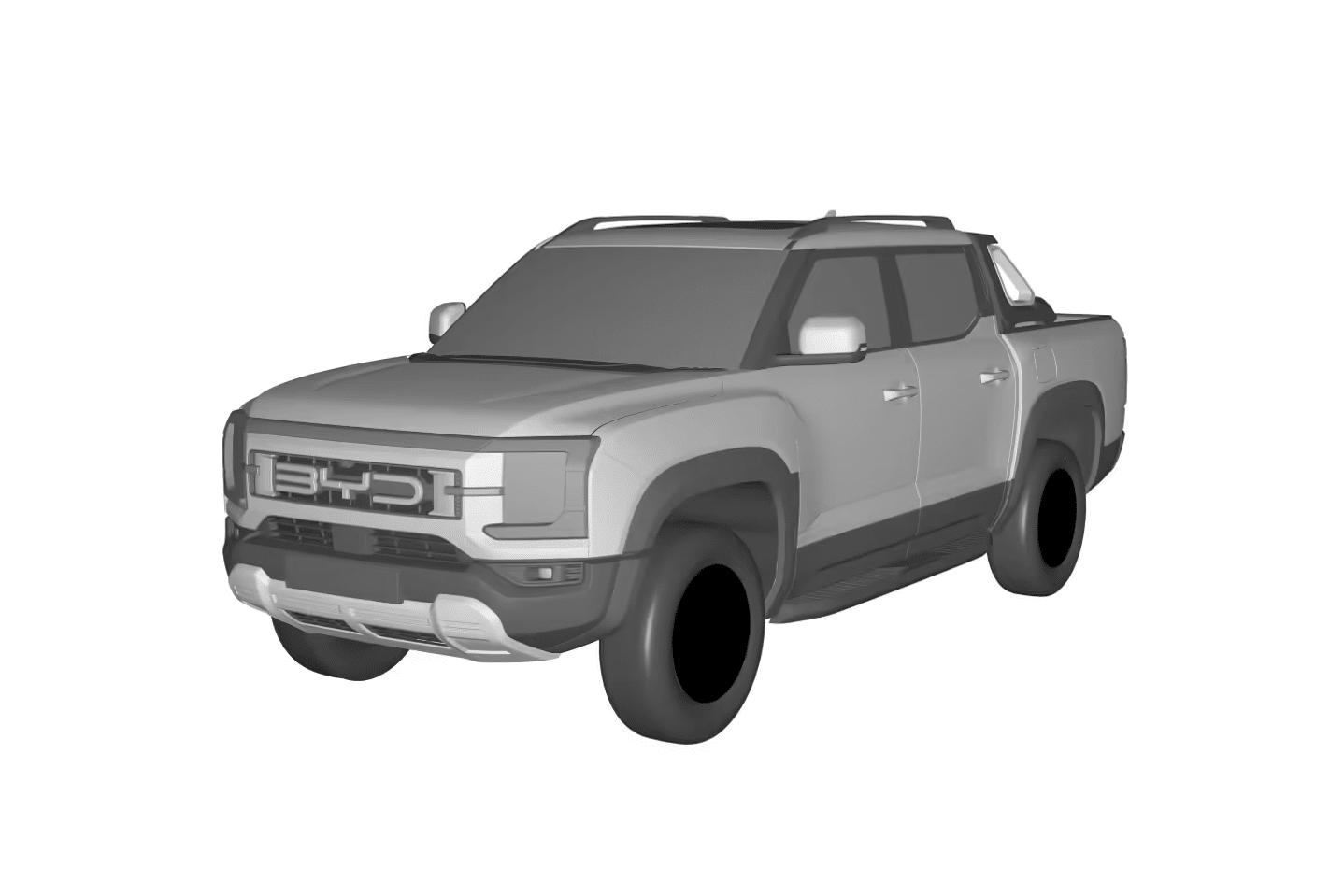 BYD's Upcoming Ute: Patent Images Showcase Design & Power Ahead of 2024 Launch