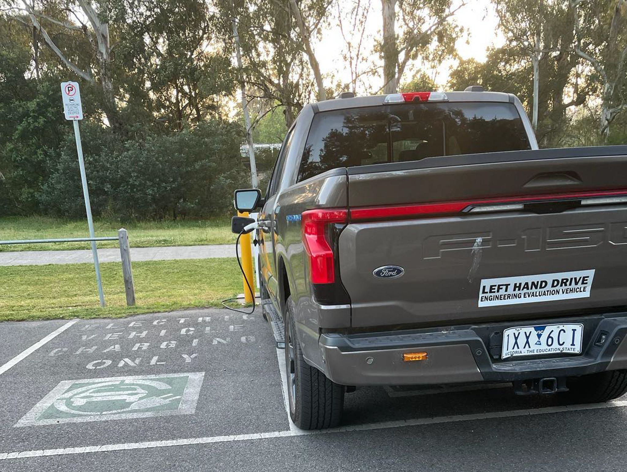 Ford F-150 Lightning "Engineering Evaluation Vehicle" Spotted Charging in Victoria, Australia