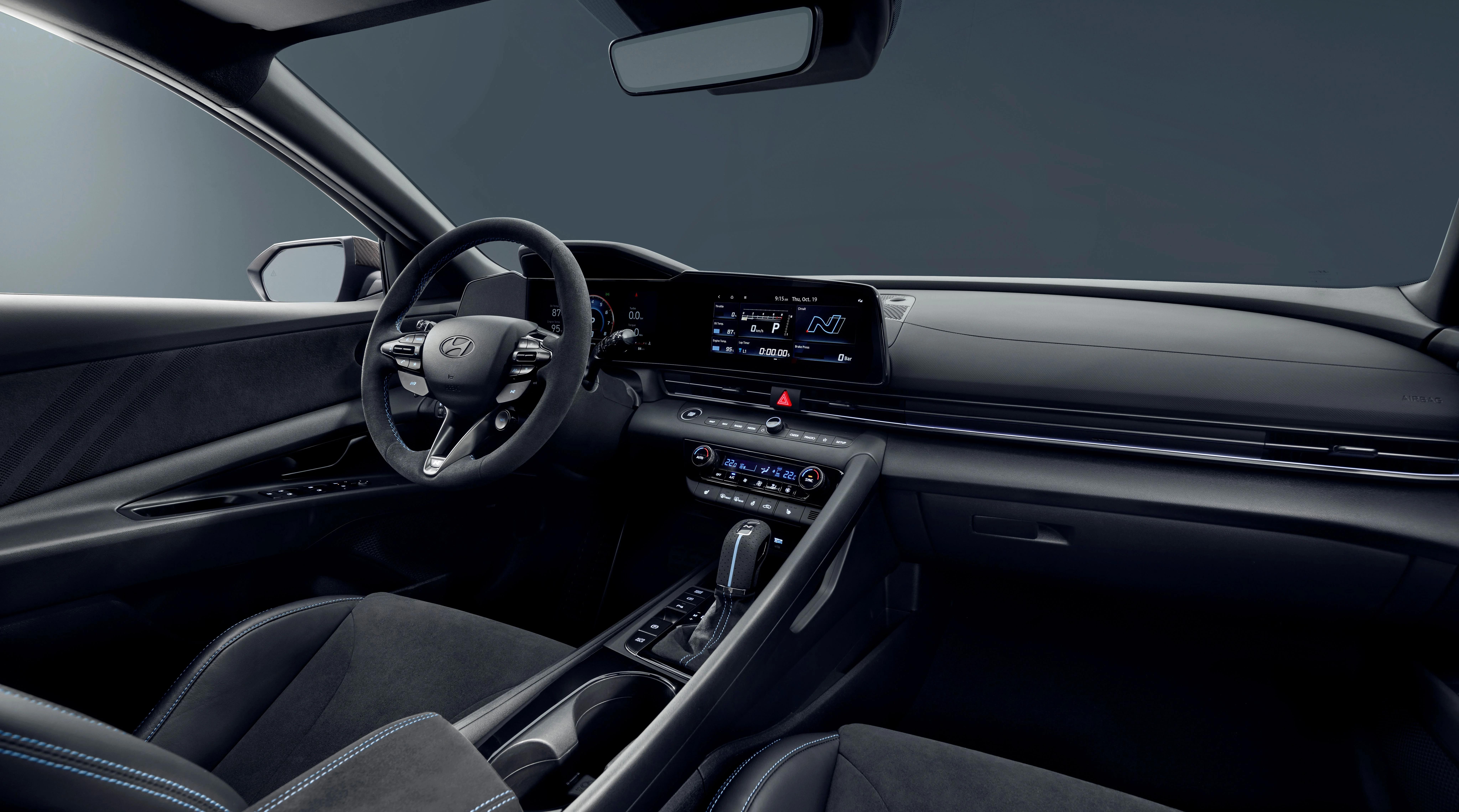 Interior of the Hyundai i30 Sedan N MONOCHROME