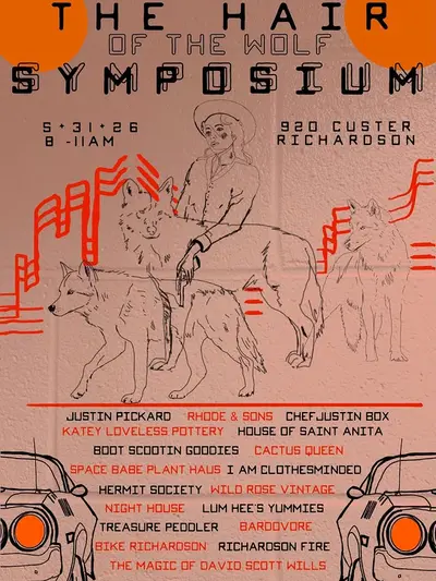 Hair of the Wolf Symposium flyer — Moon Wolf Provisions inaugural grand opening, May 31 2026