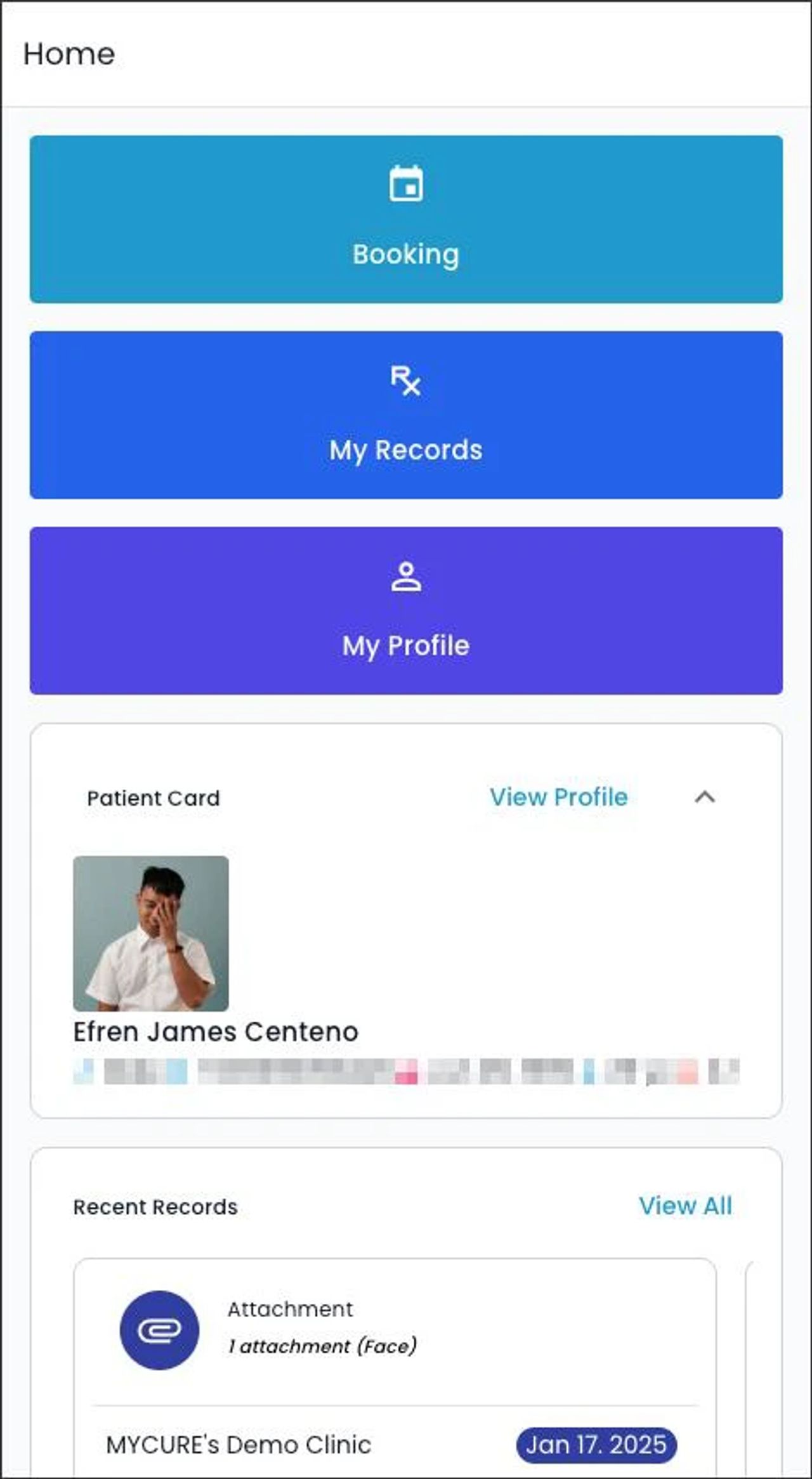 Patient Dashboard UI