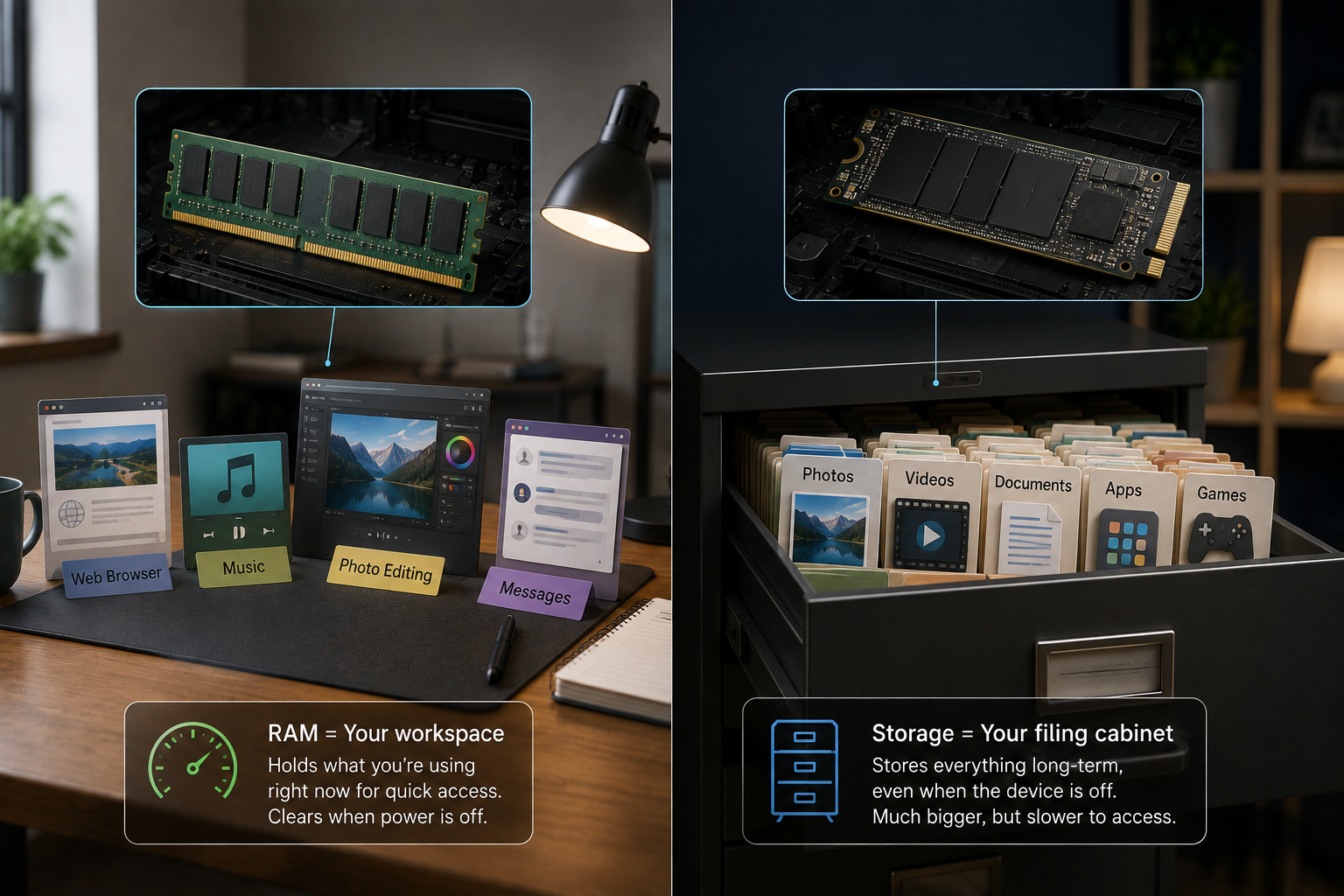 The Difference Between RAM and Storage (Explained Simply)