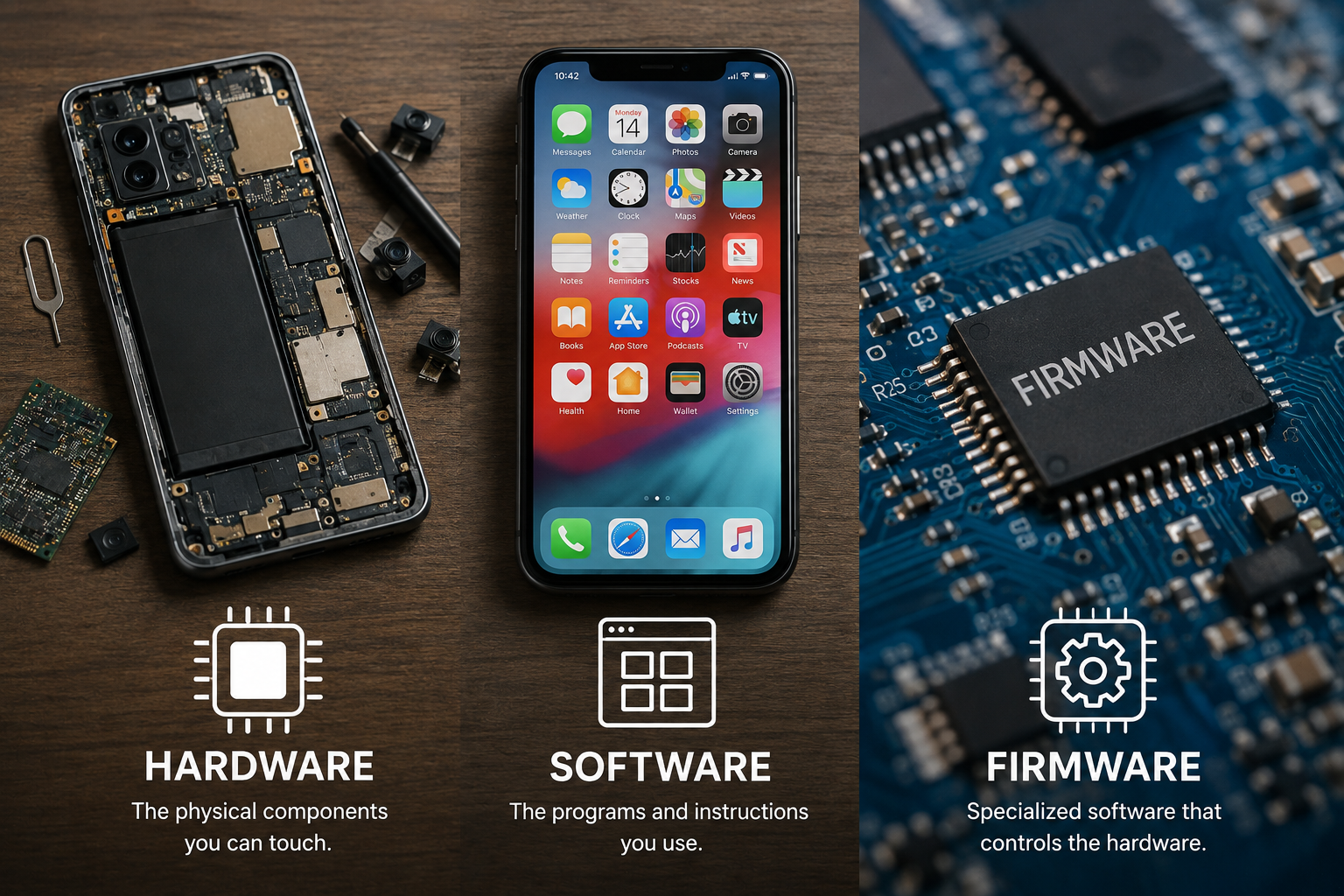 The Difference Between Hardware, Software, and Firmware