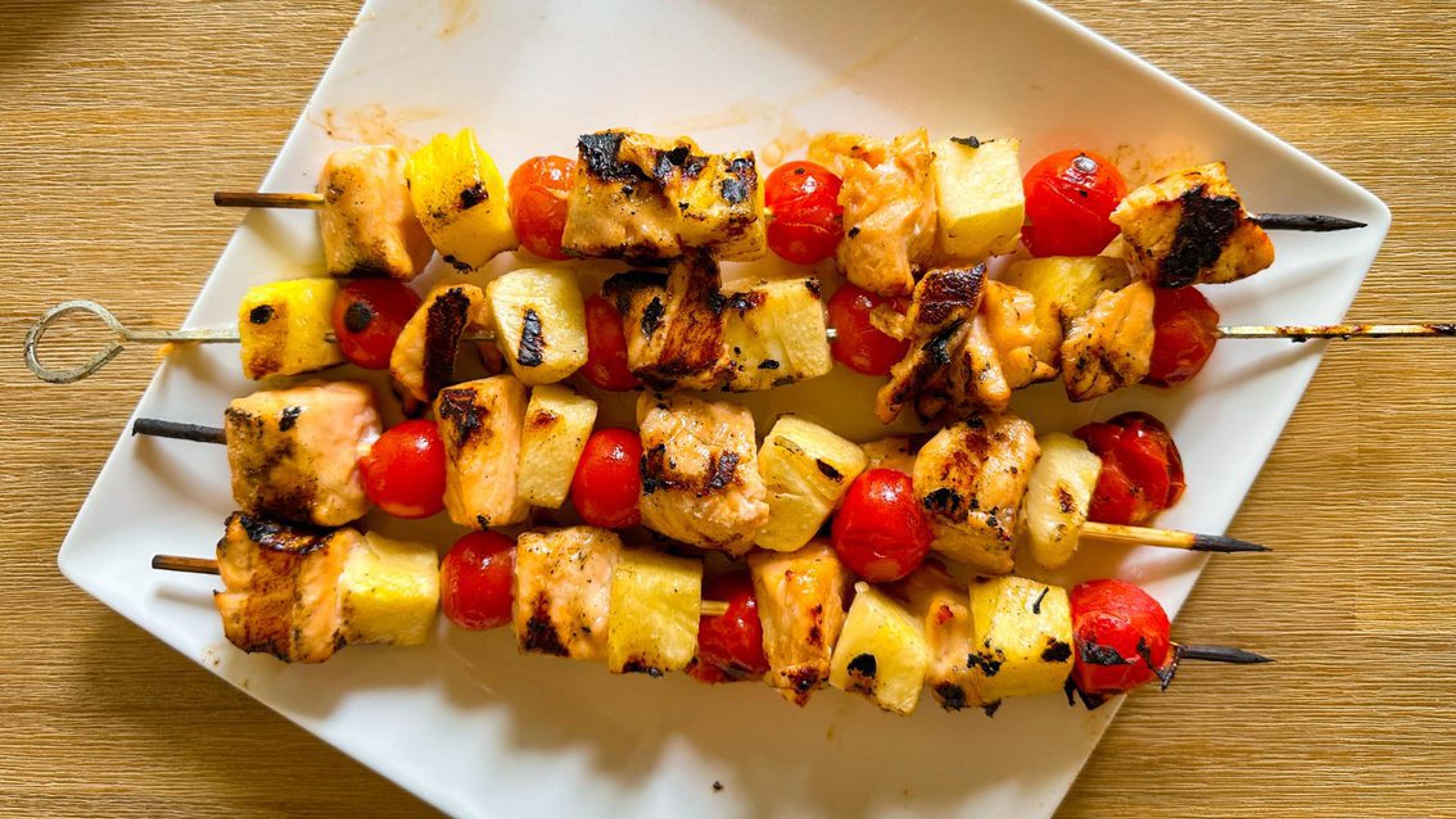 Tropical Citrus-glazed Salmon Skewers