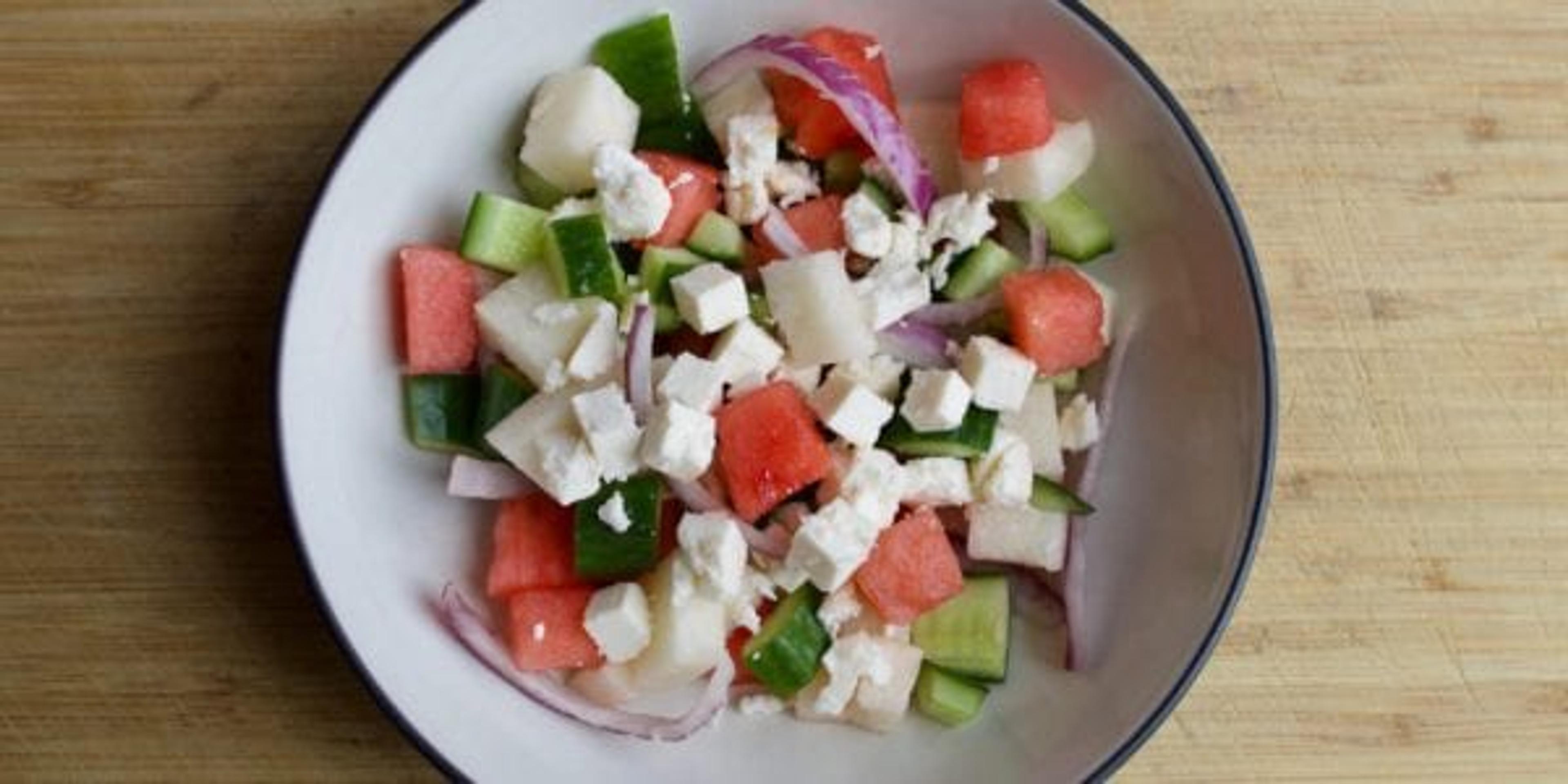 Watermelon, Jicama and Cucumber Salad