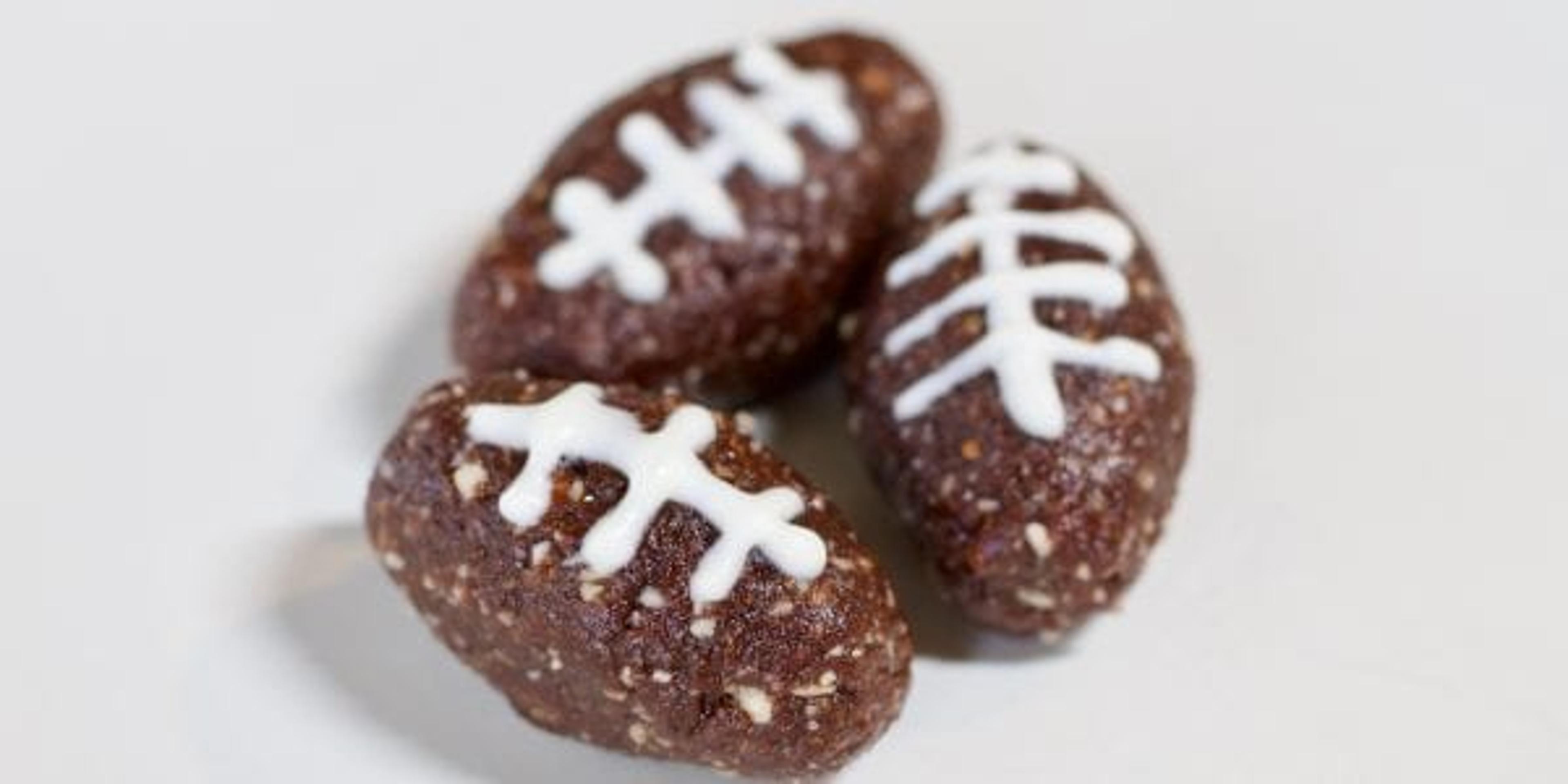 dark chocolate quinoa football energy bites