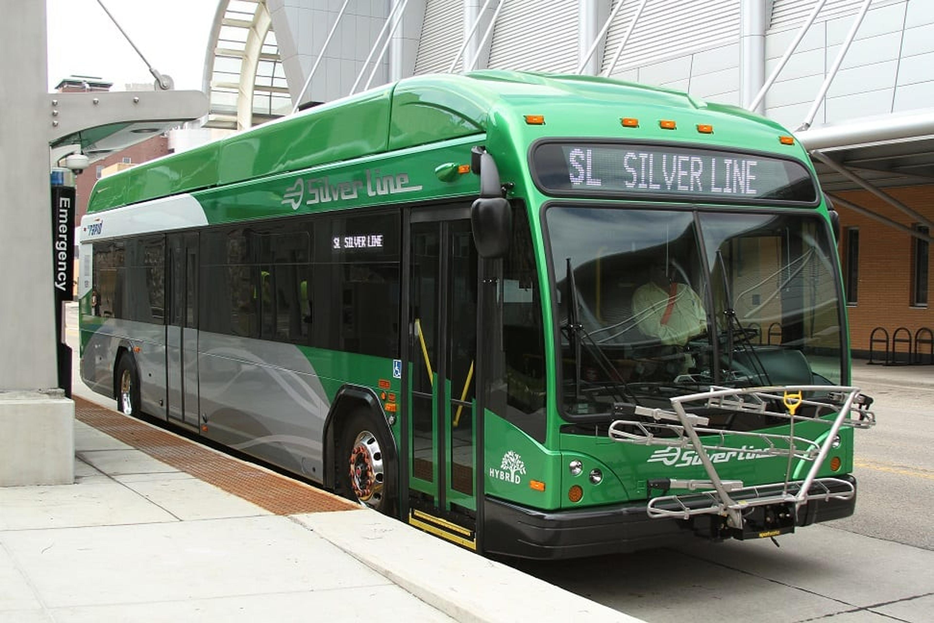 One of ten new Silver Line rapid transit buses that will begin hitting the streets of Grand Rapids on August 25.