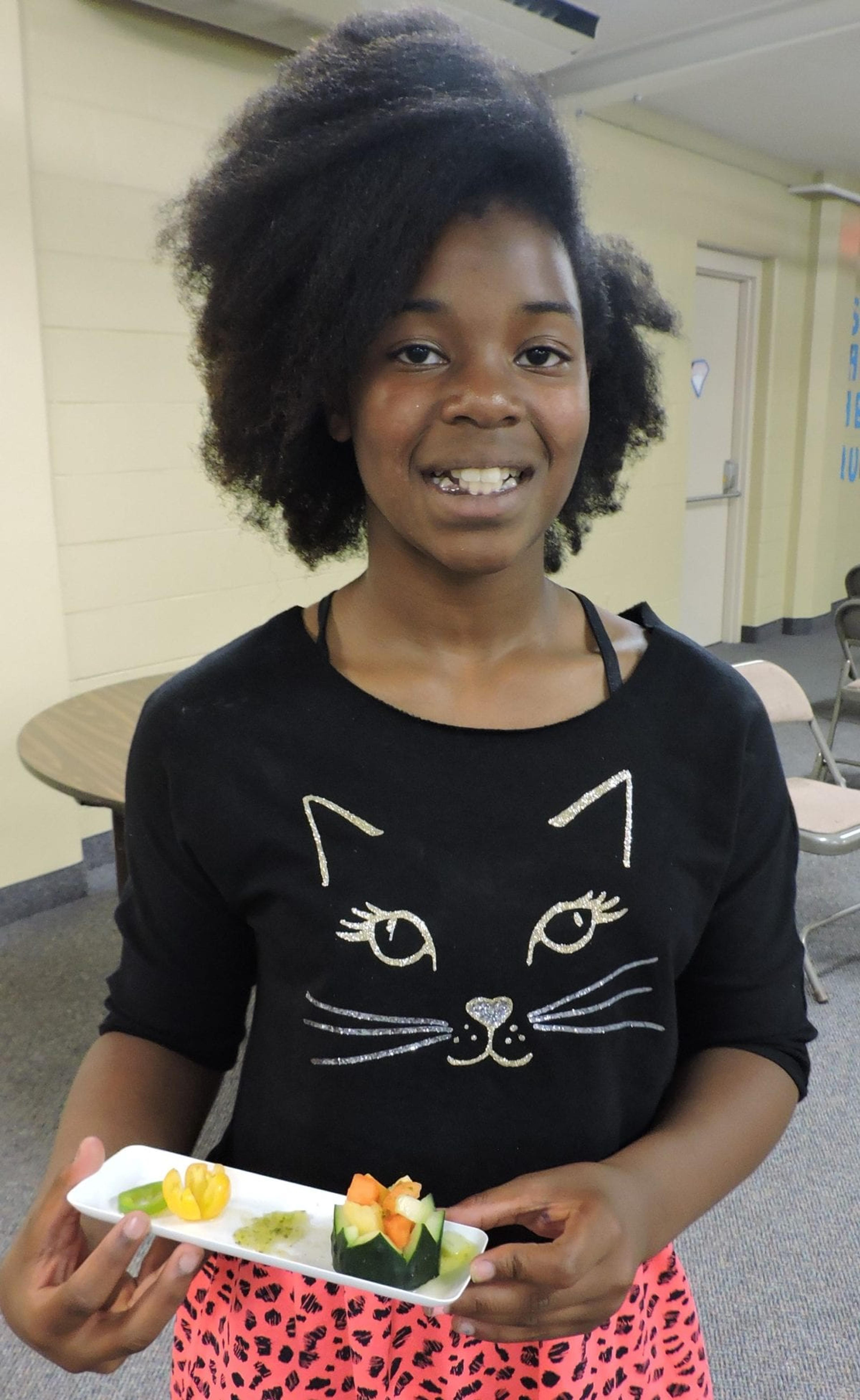 Navia Washington with her winning dish.
