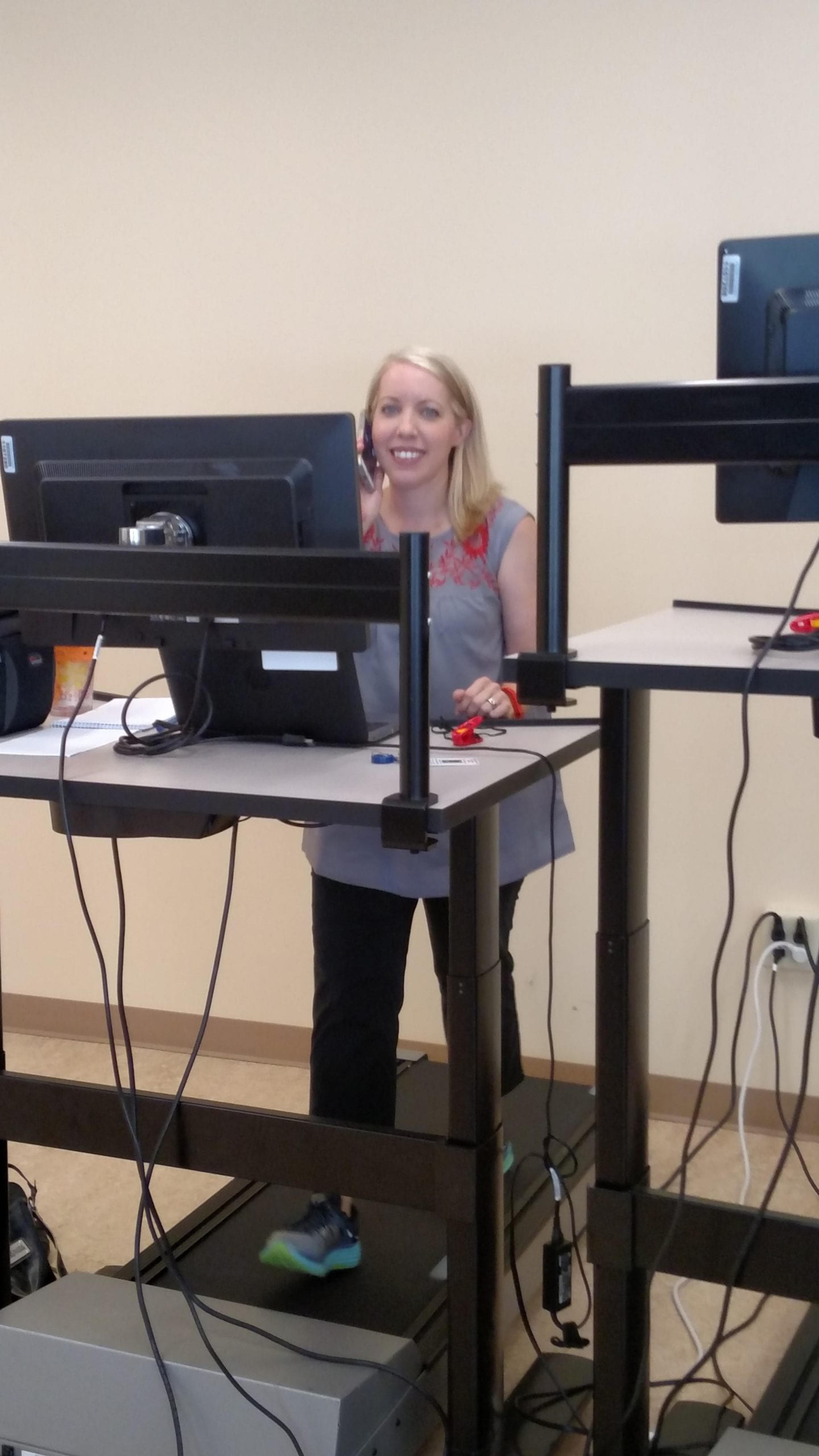 I'm on a treadmill desk!