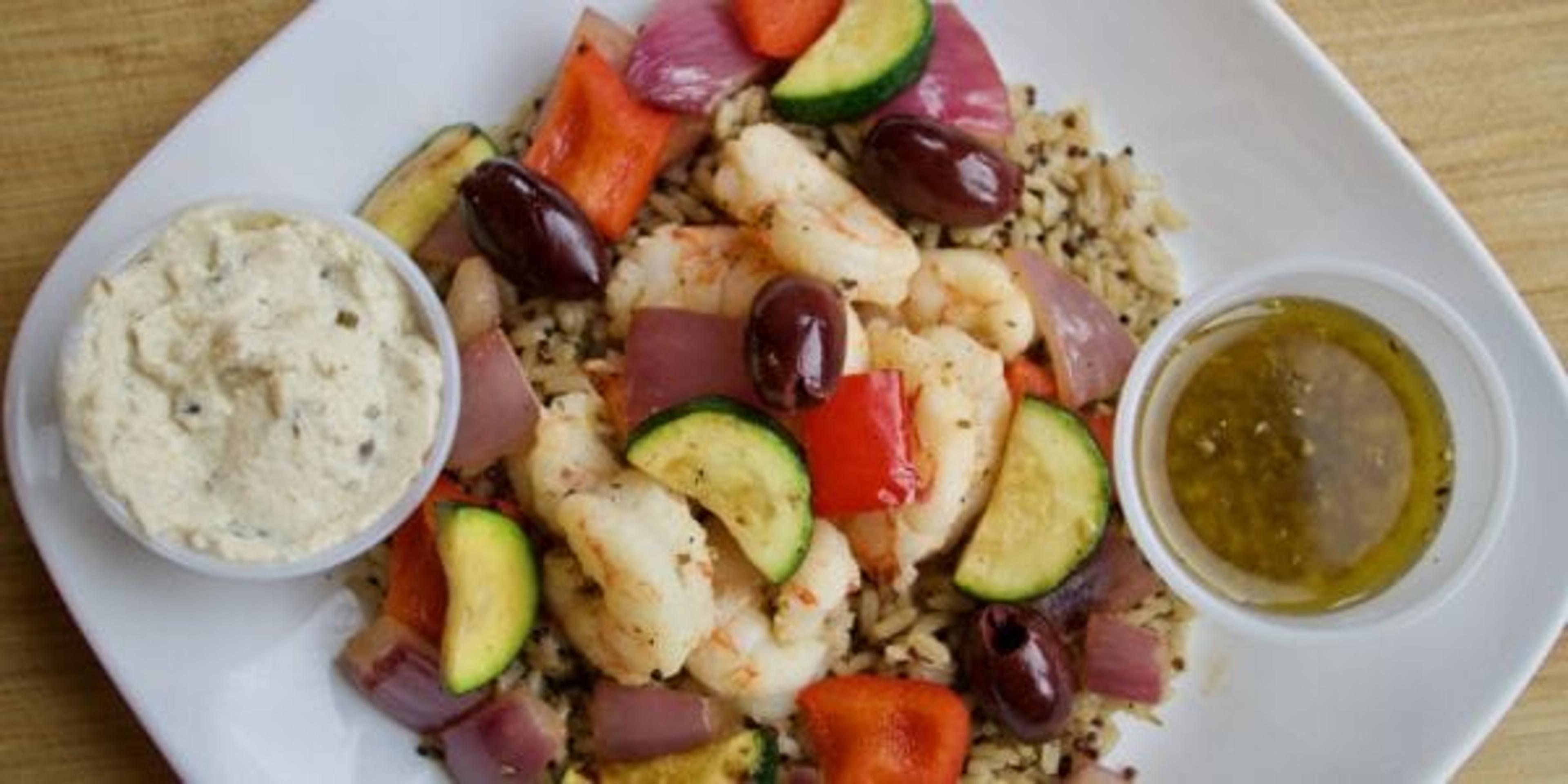Greek Grilled Shrimp Rice Salad