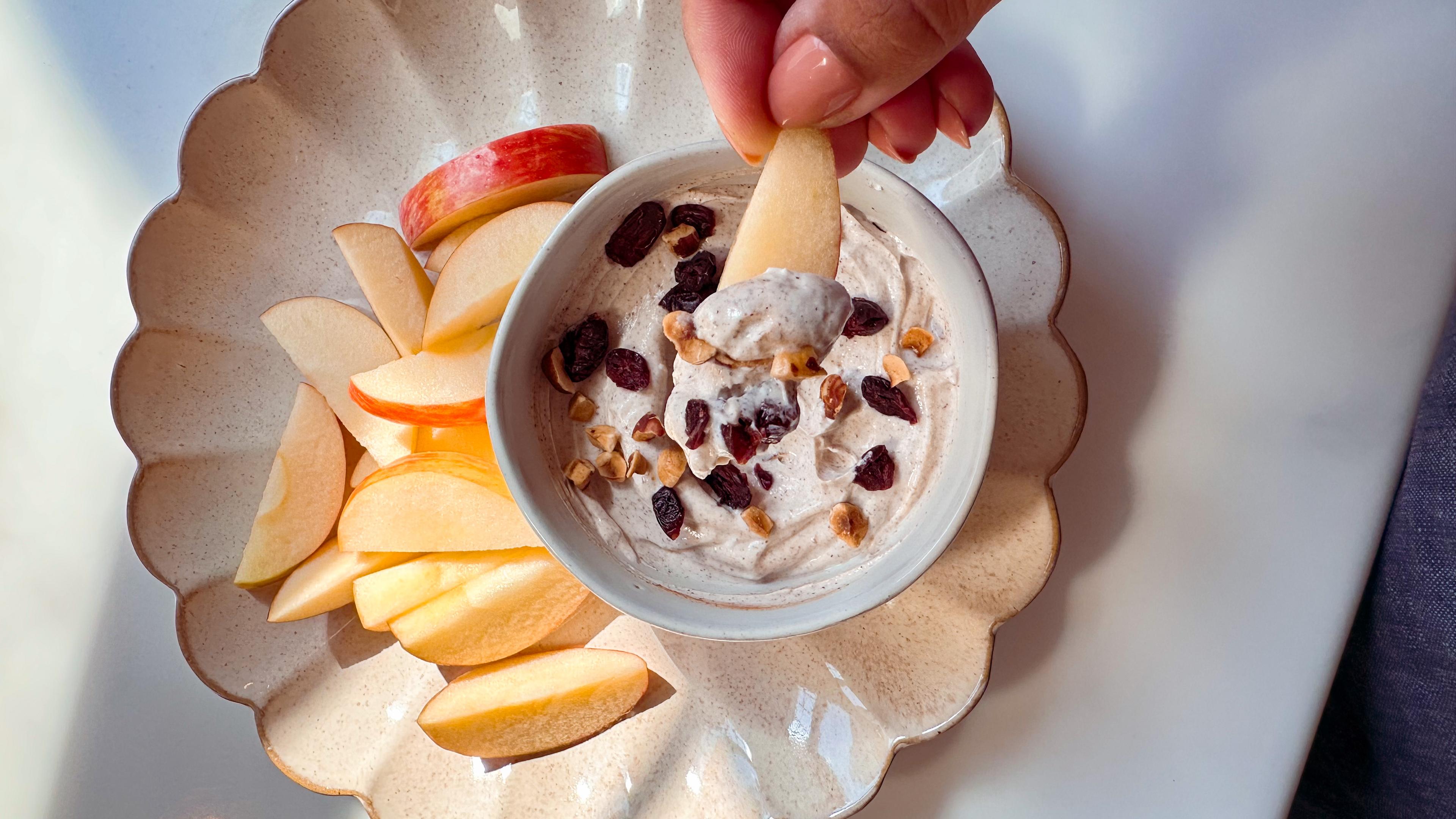 Fall Spiced Yogurt Dip with Apple Slices