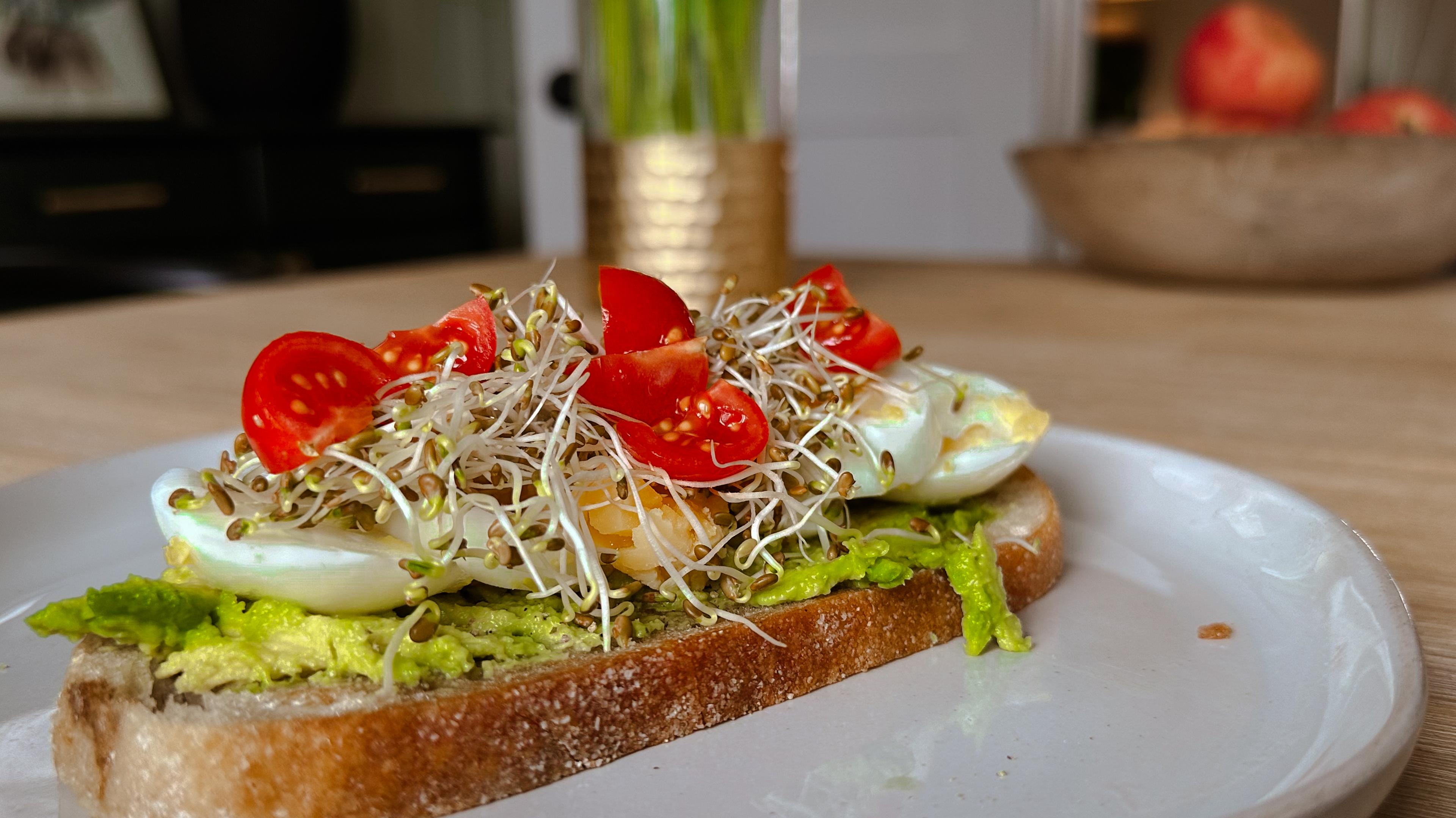 Avocado Egg Toast with Fresh Sprouts