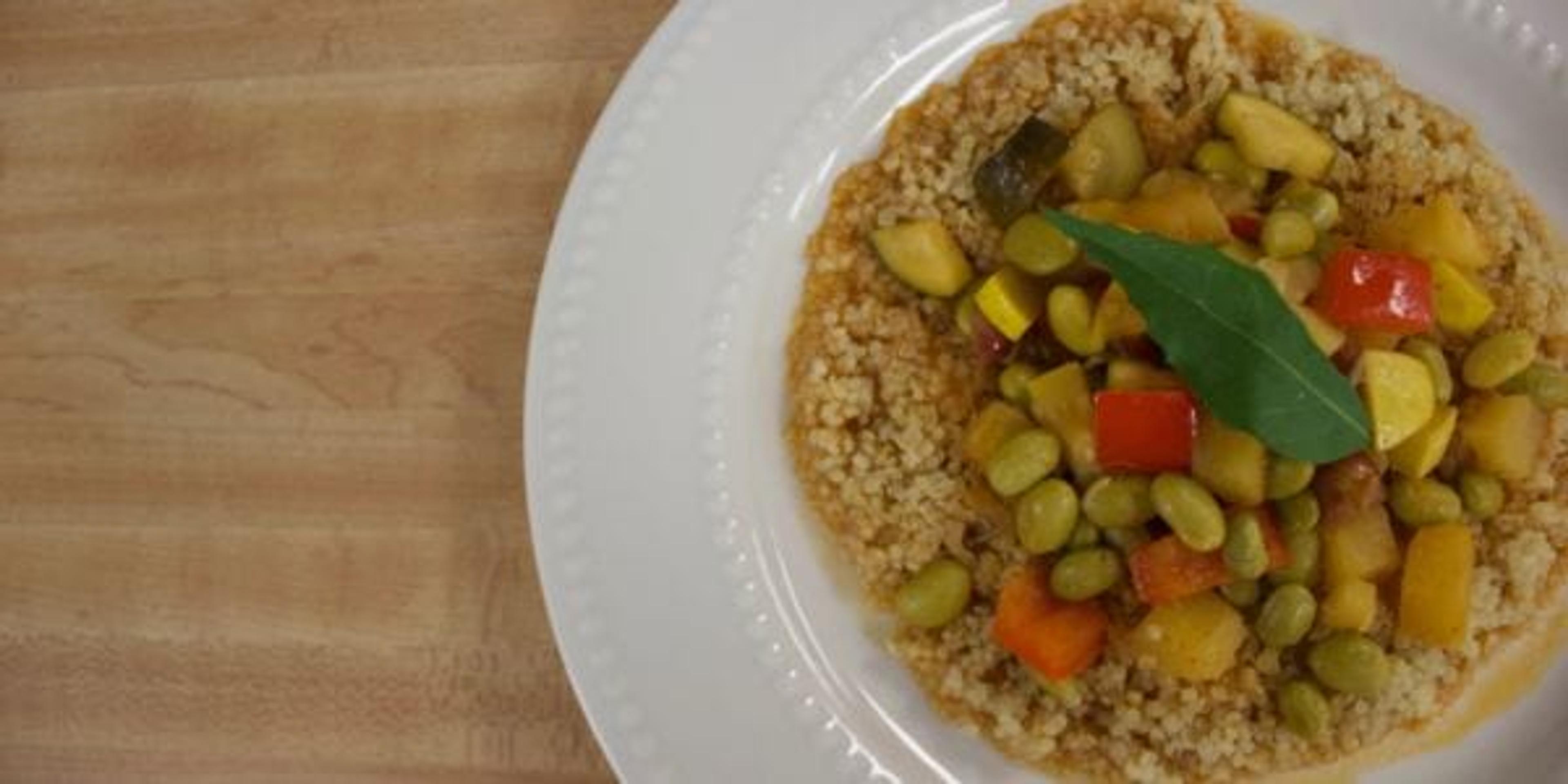 Red curry vegetables in coconut milk