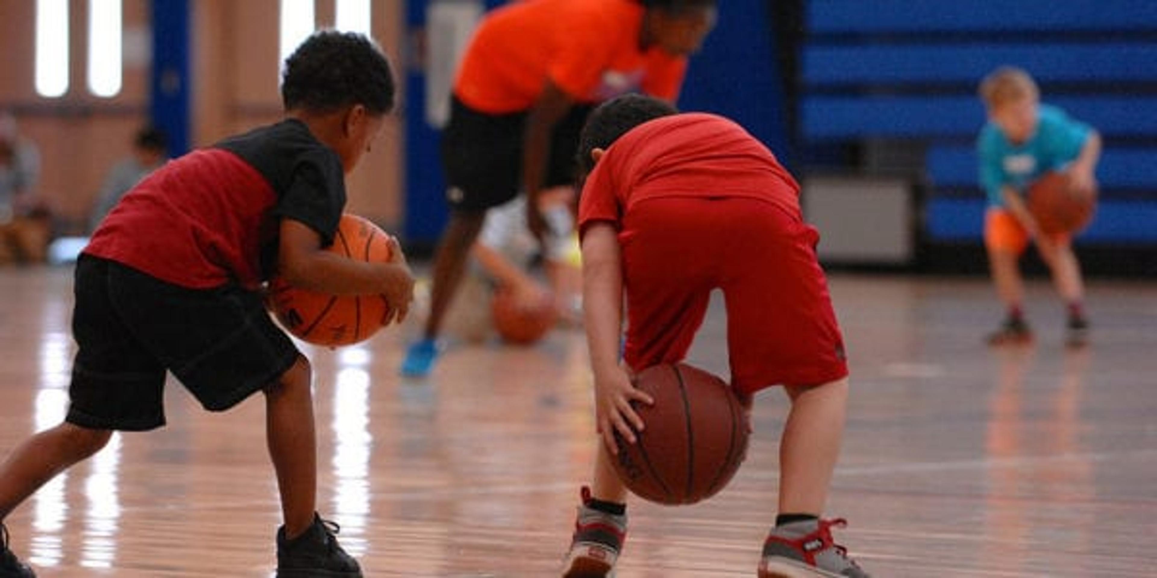 Kids playing basketball