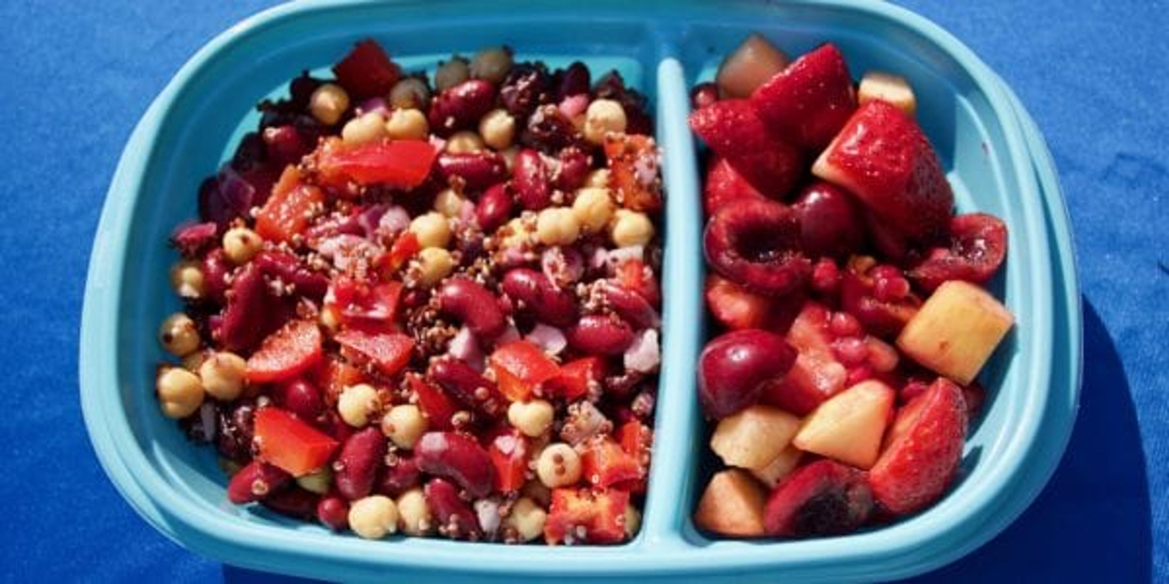 Quinoa salad in a dish.