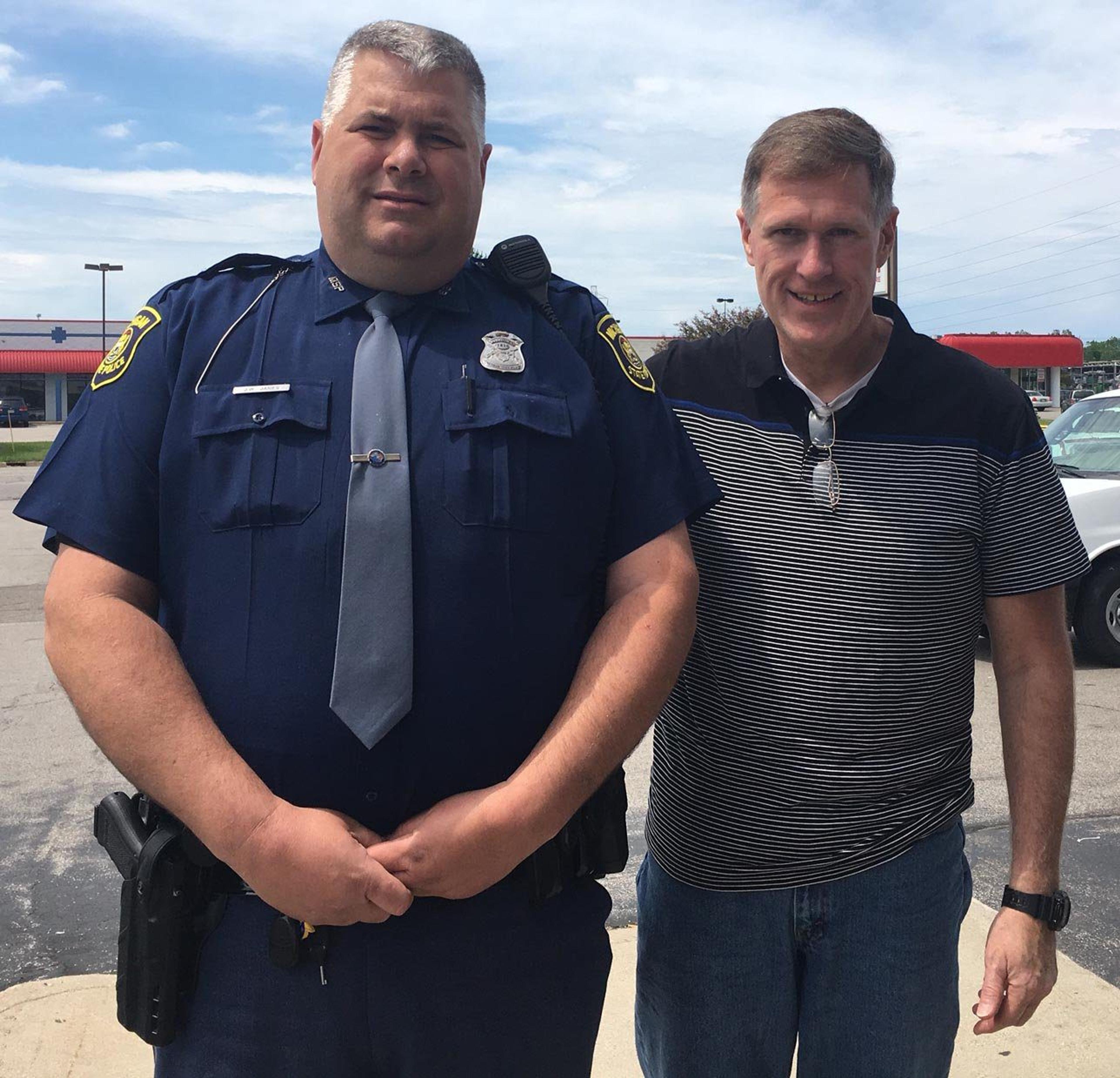 Dan Bledaw with Trooper Jim Janes