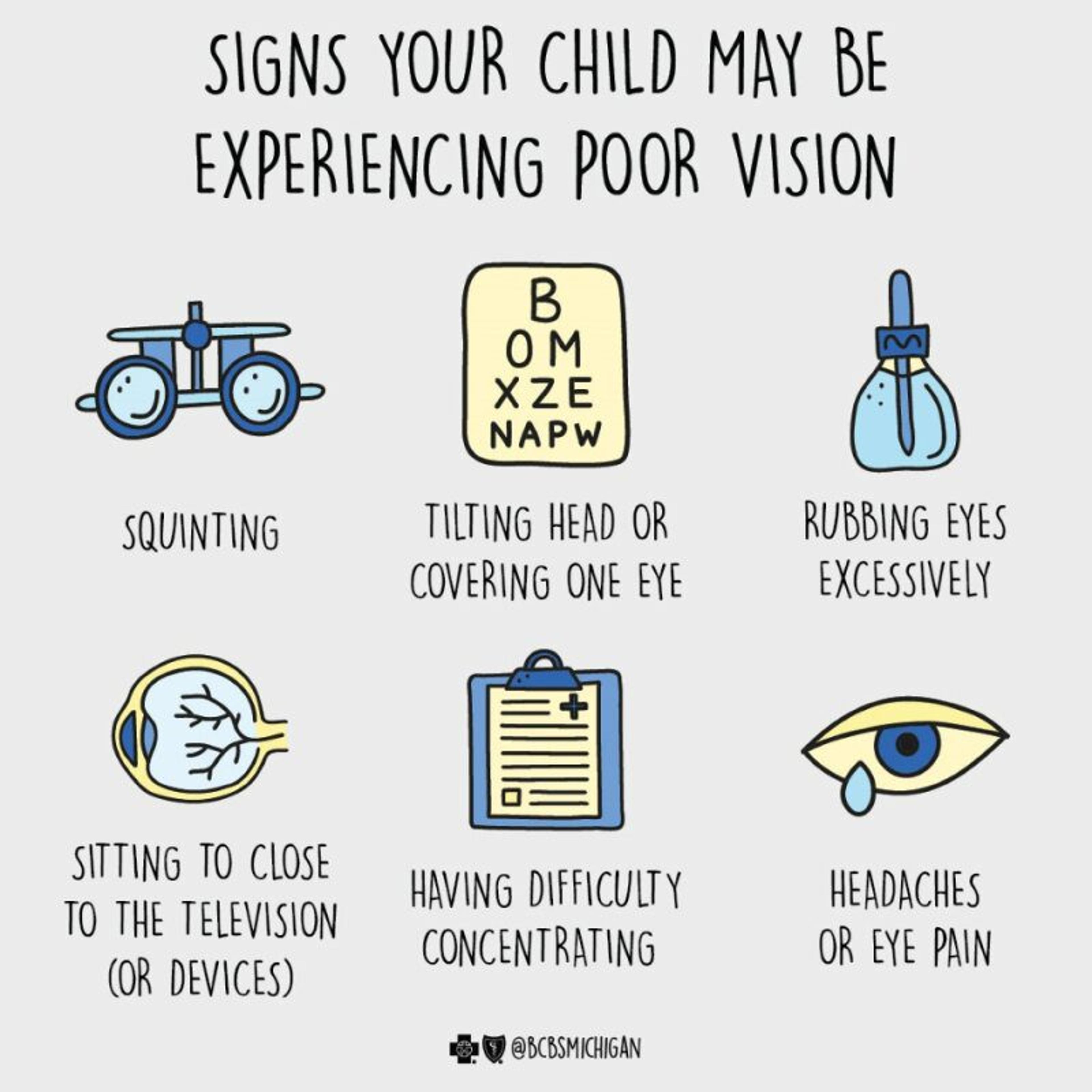 6 signs child has poor vision