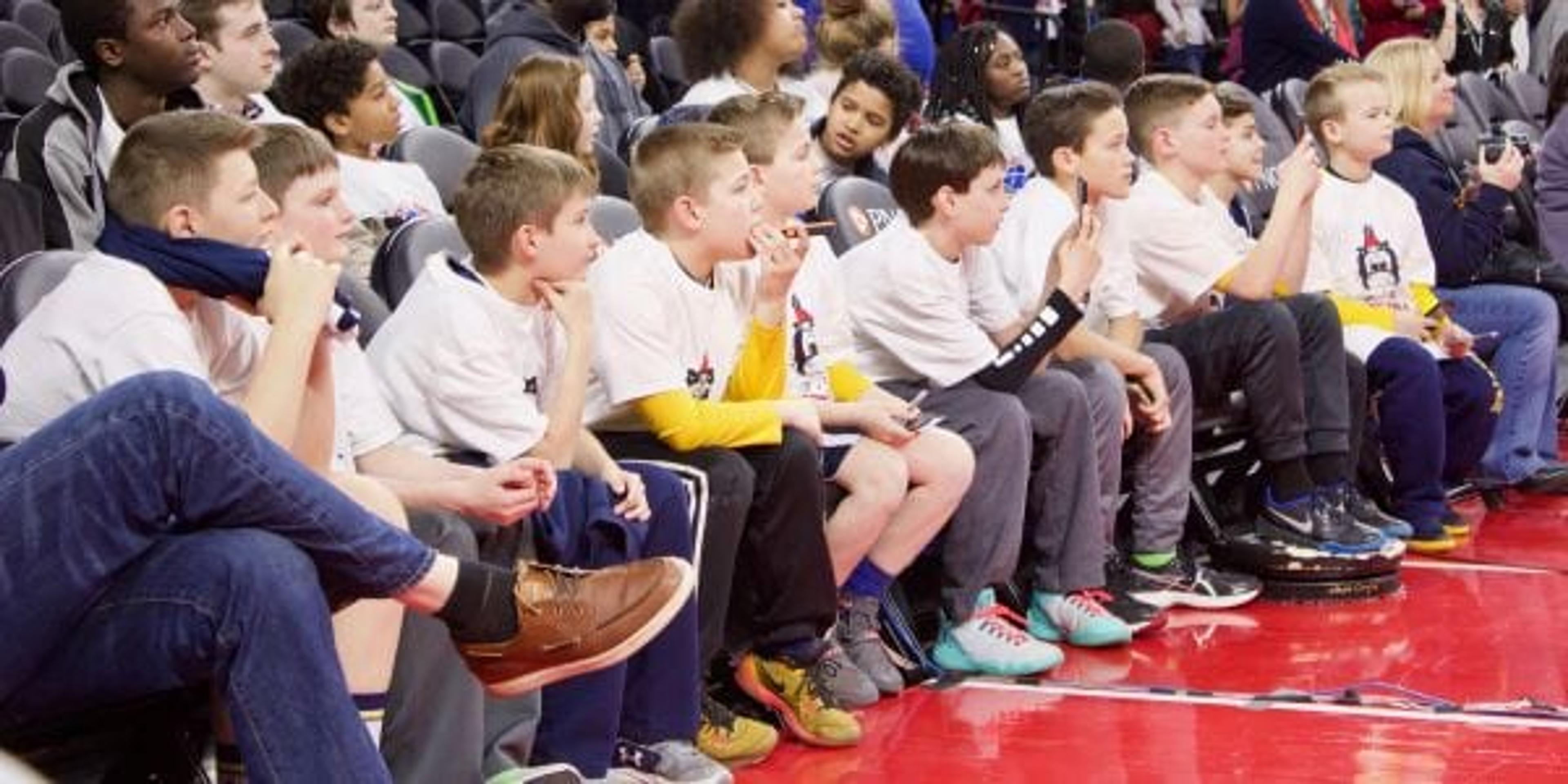 Kids Watching Pistons Game