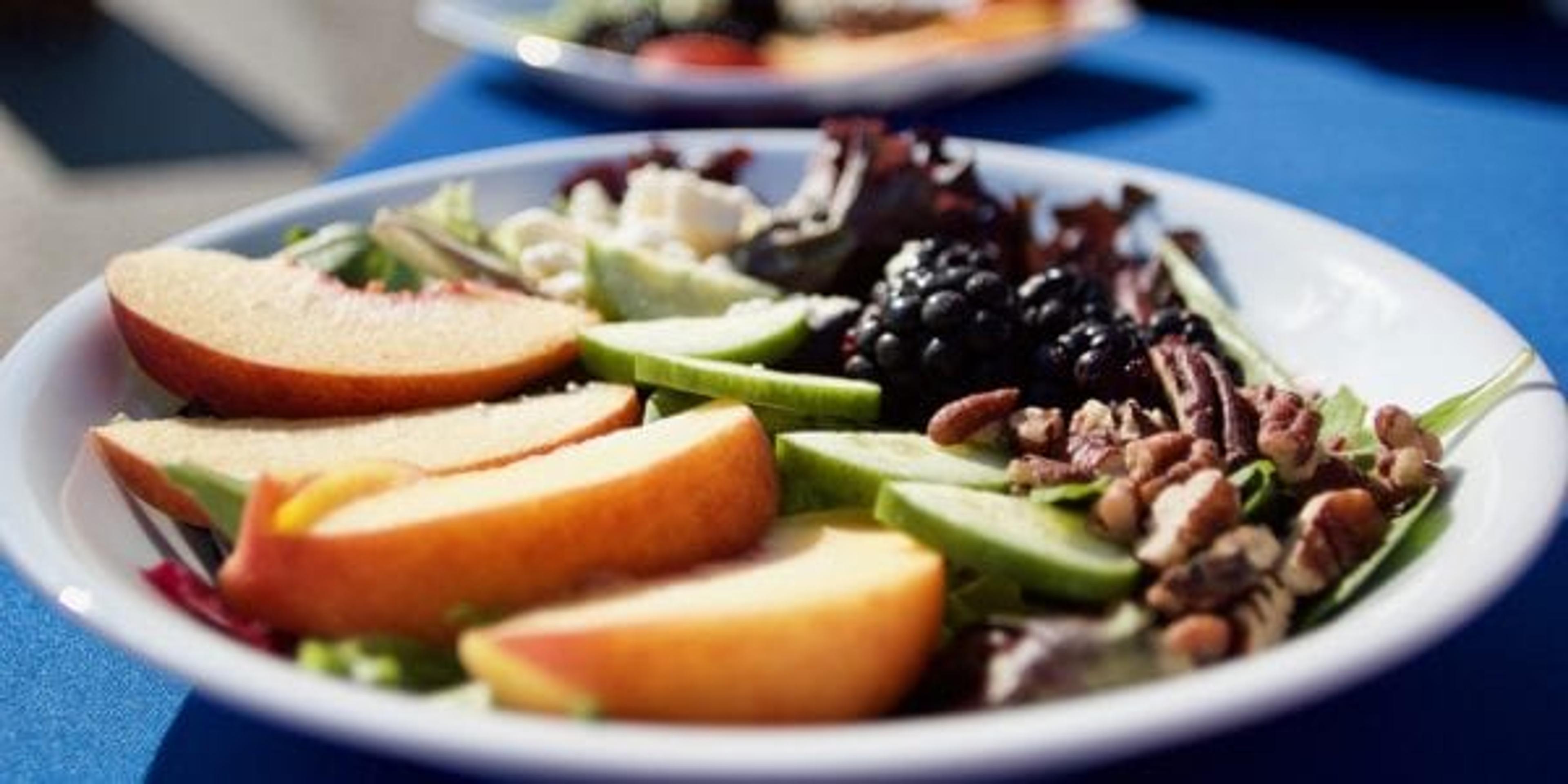 peach, blackberry and cucumber salad