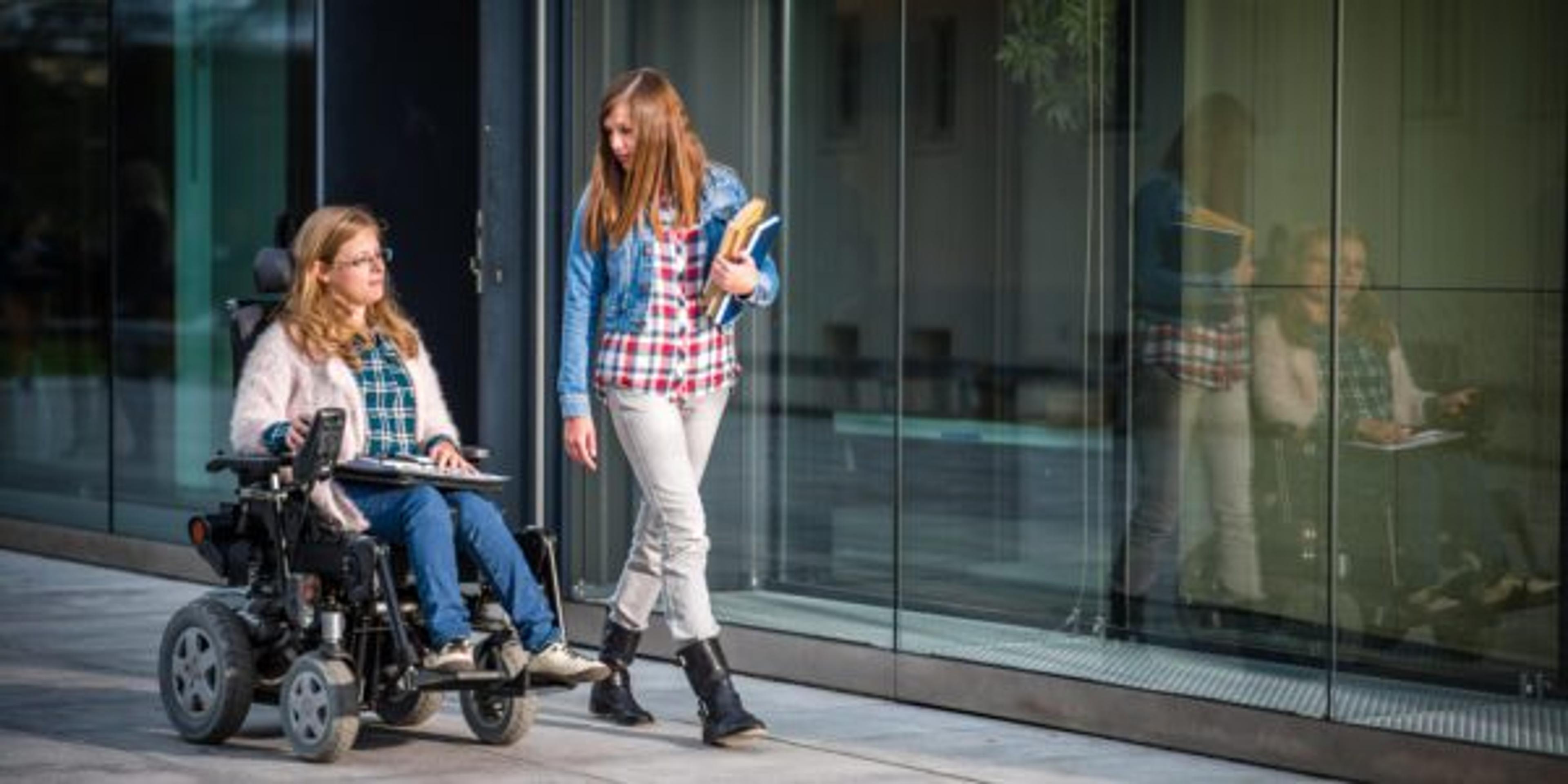 University students walking in campus