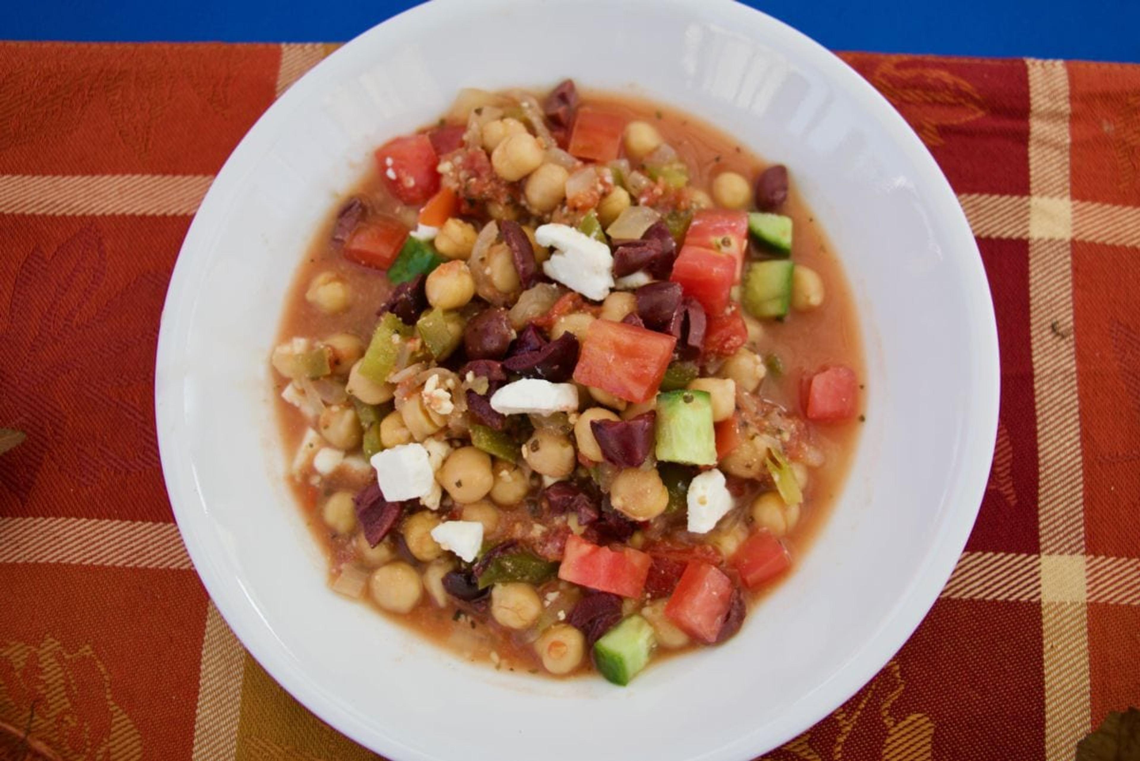 Slow Cooker Mediterranean Chickpea Chili