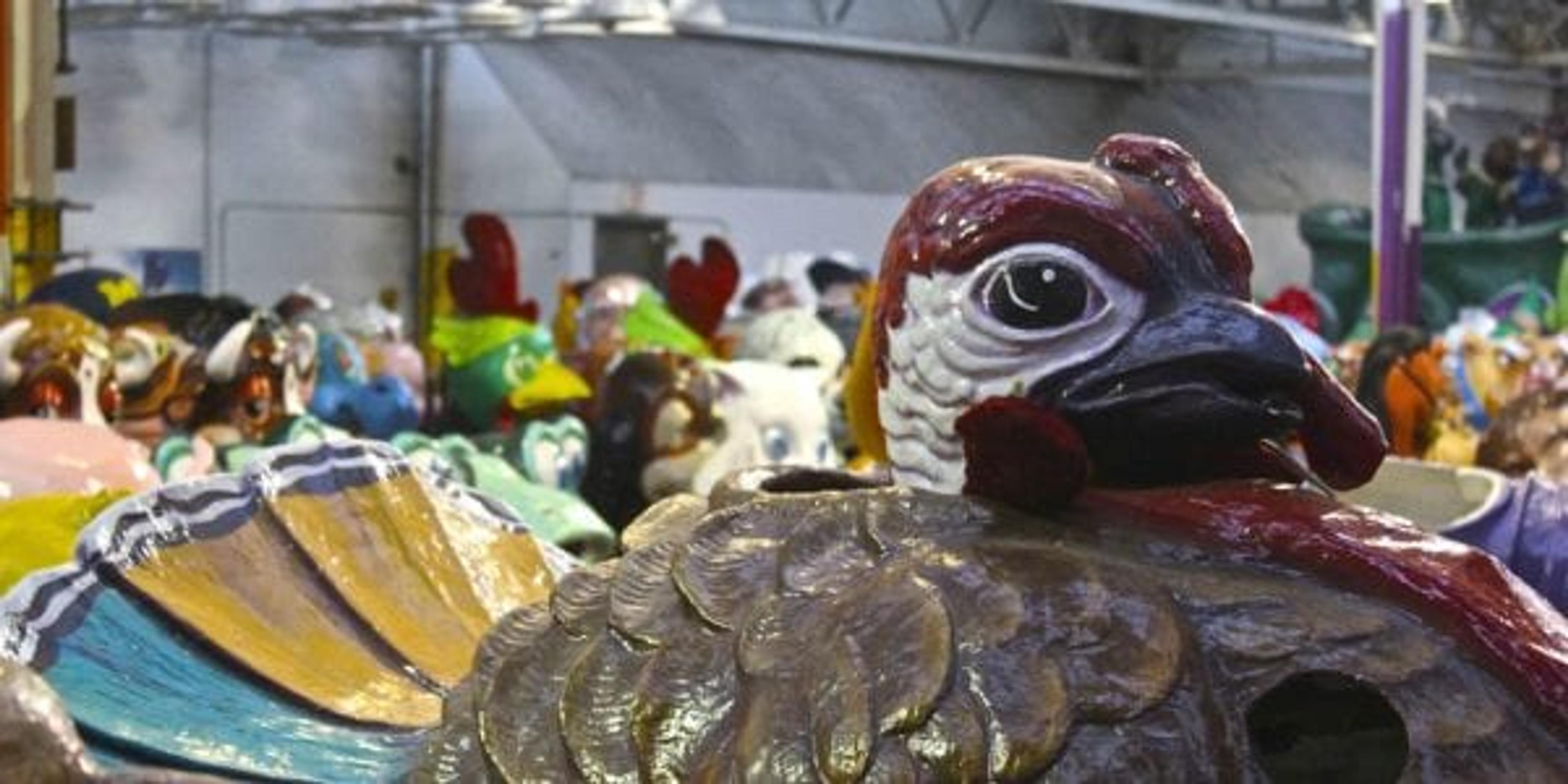 riding in a thanksgiving float