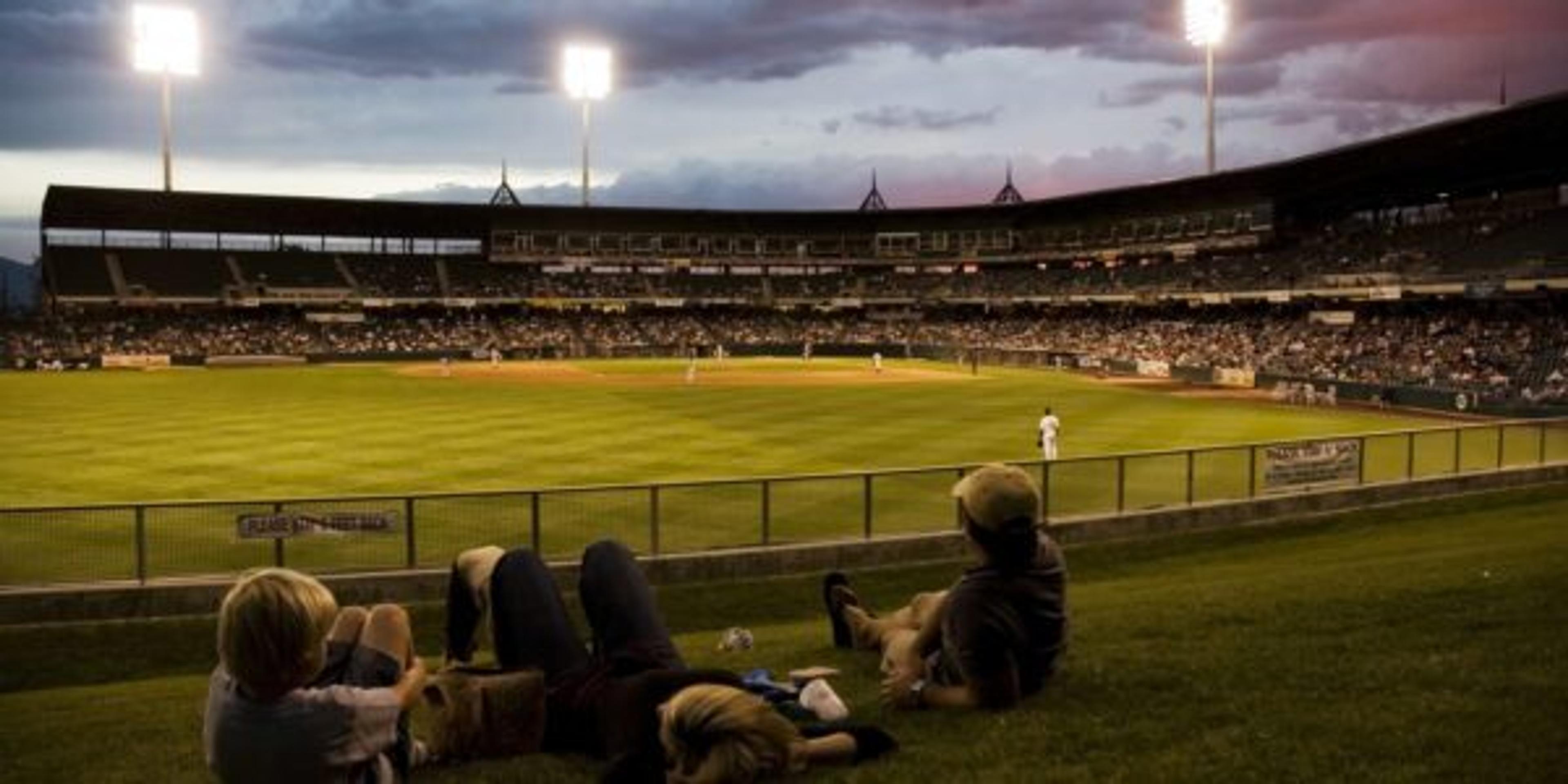 Family Watching the Ball Game