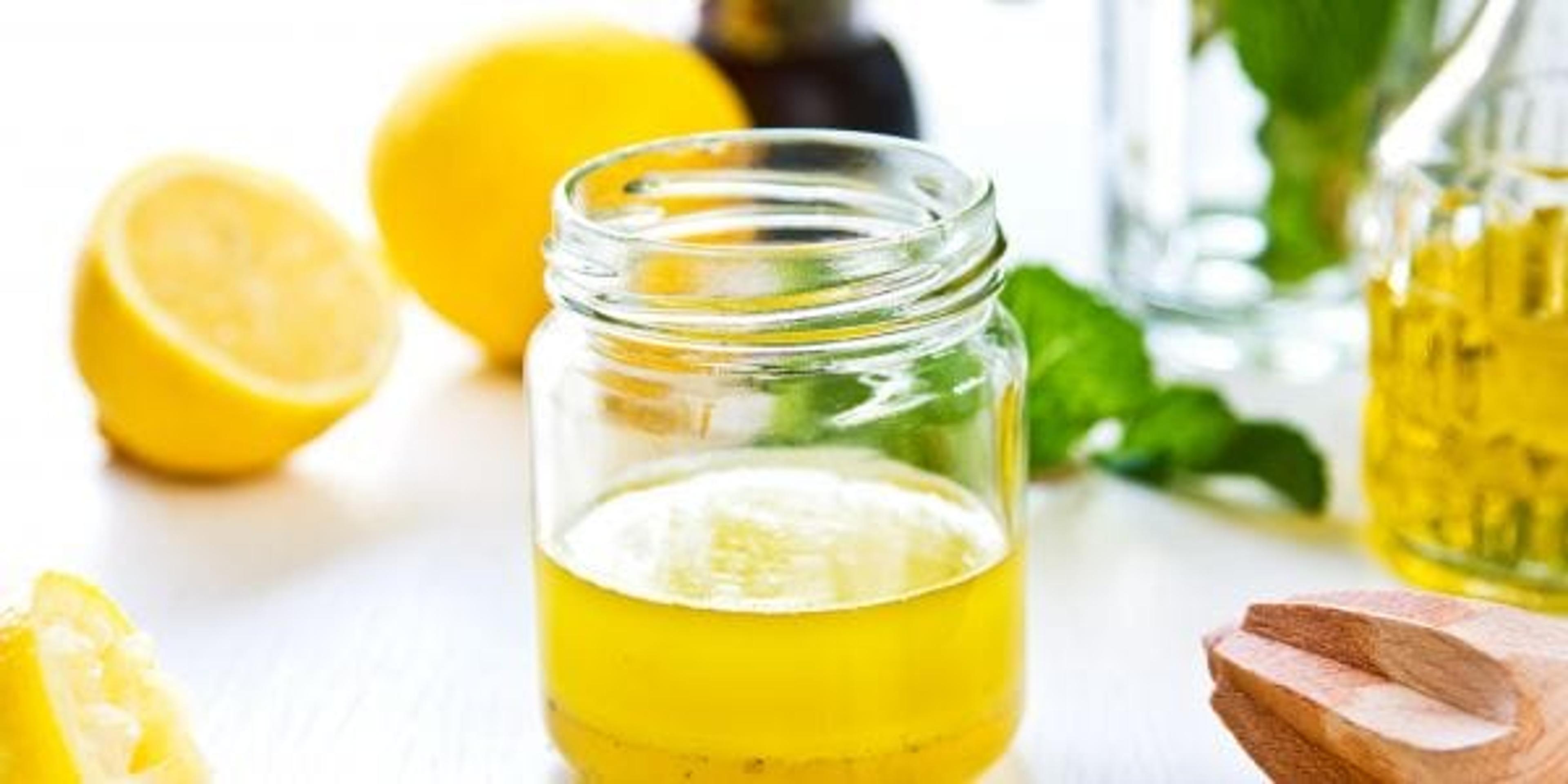 Citrus vinaigrette in mason jar