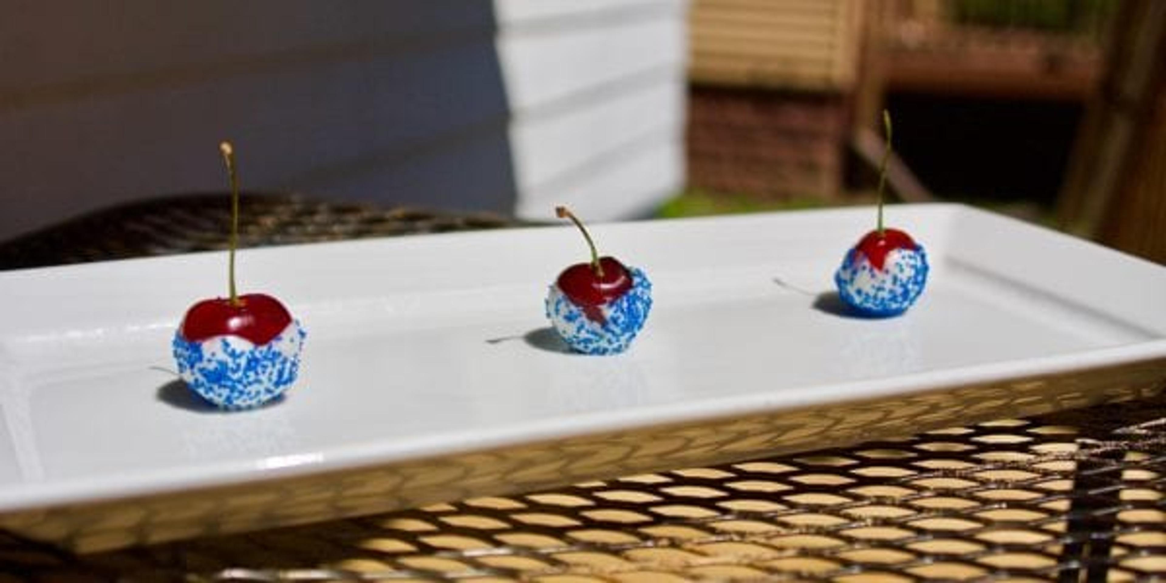 fresh cherry bombs on plate