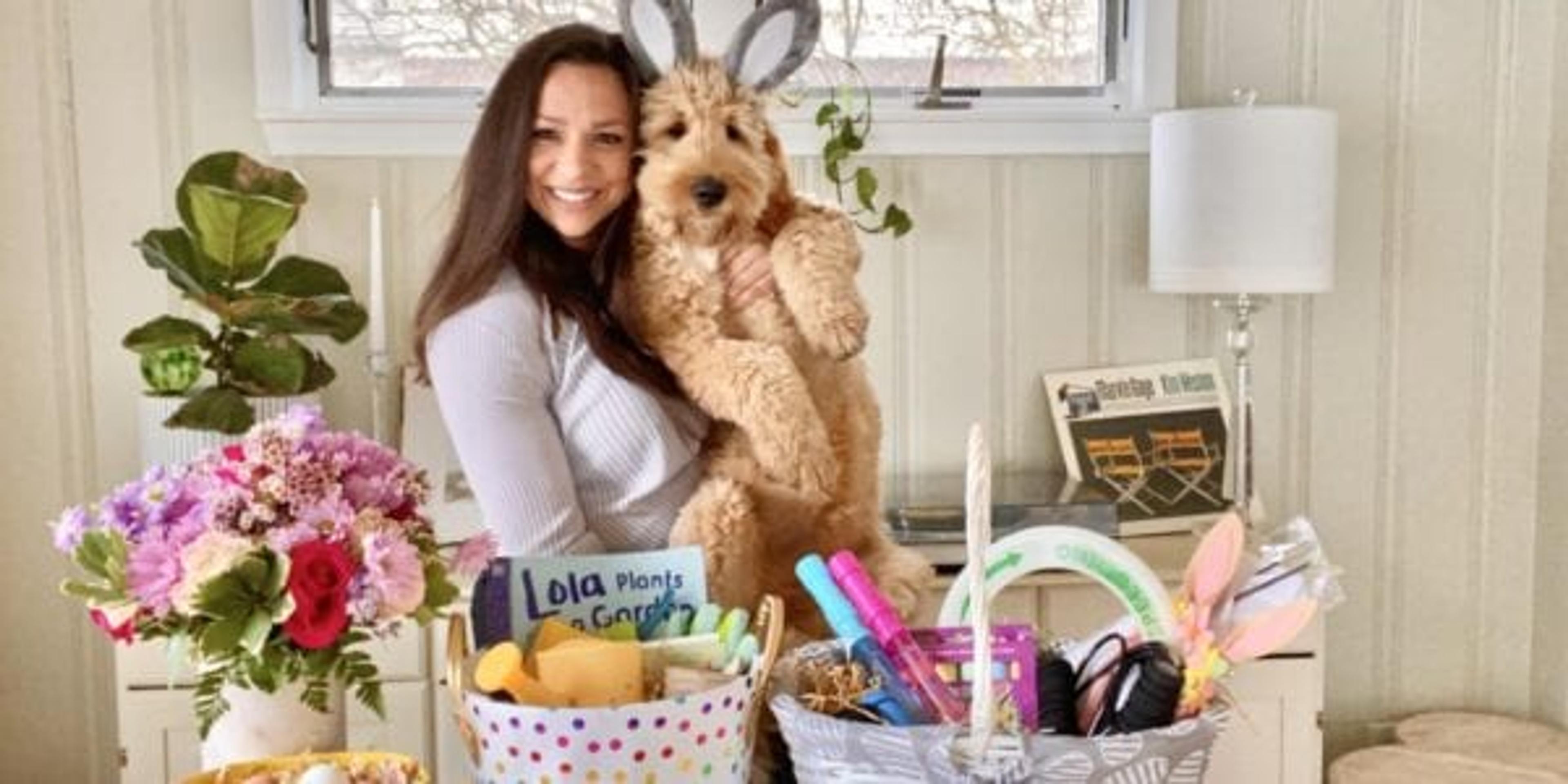 Shanthi Appelo with Easter baskets