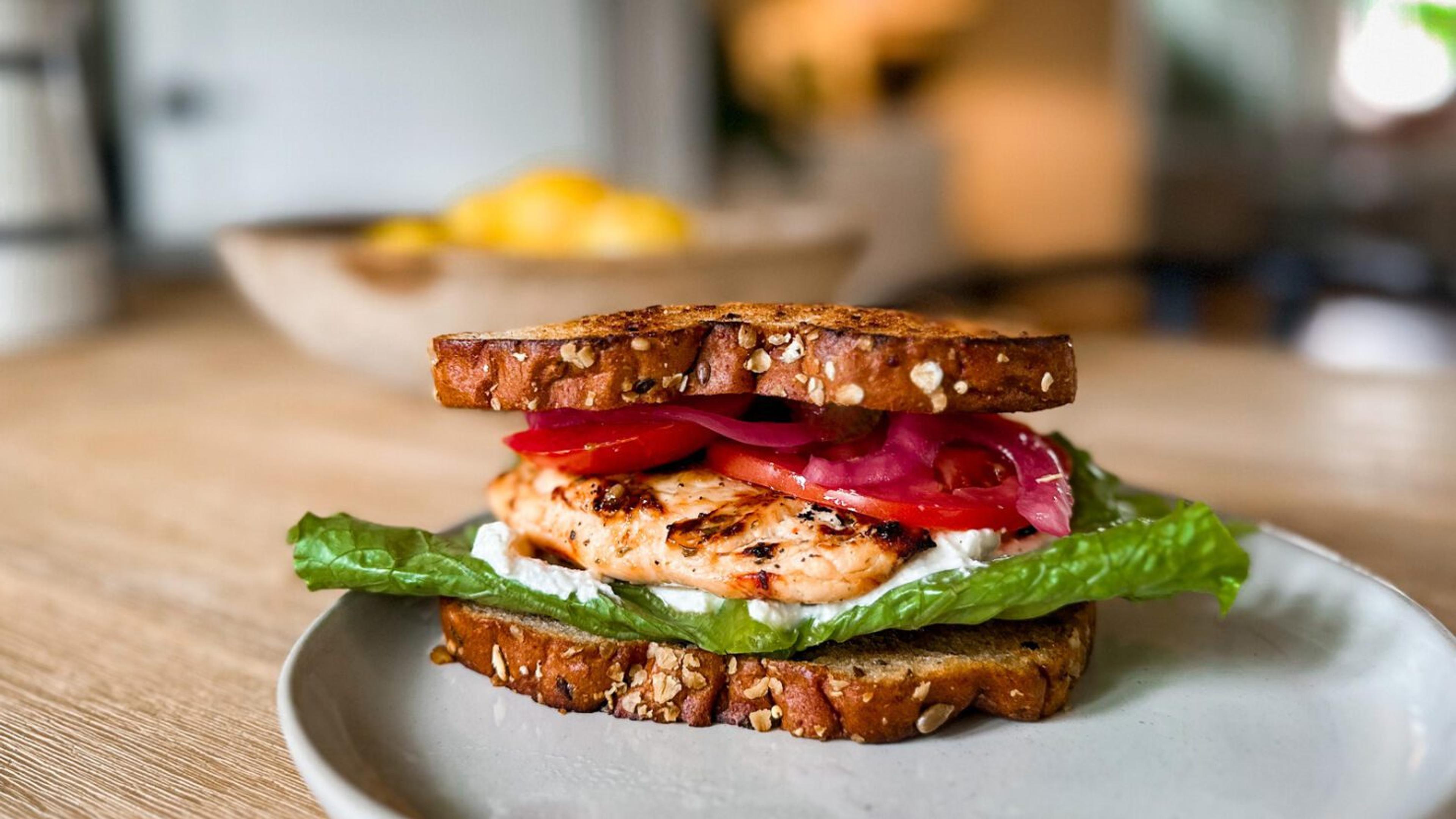 Grilled Chicken Sandwich with Whipped Feta