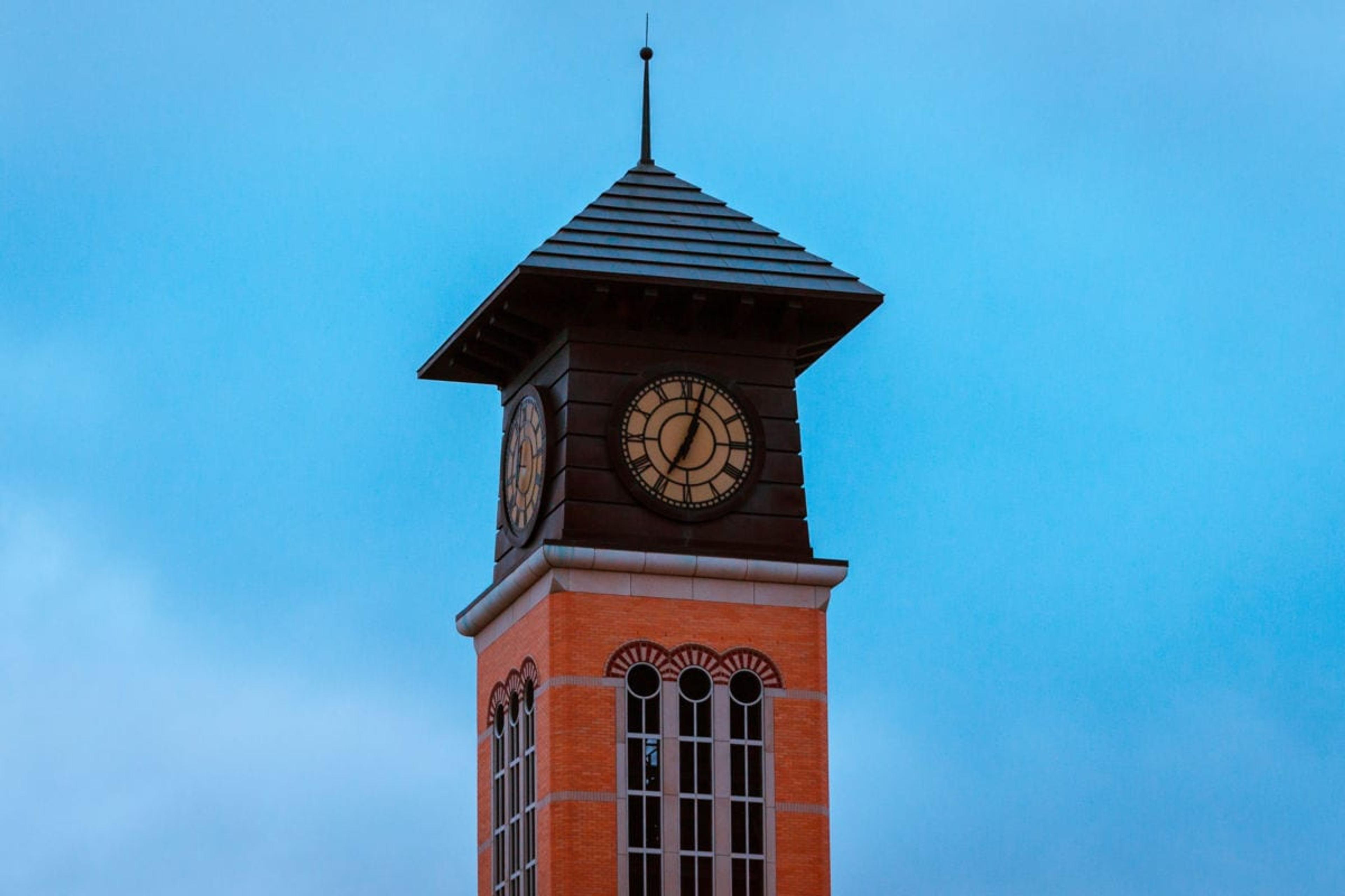 Tower off of an academic building on GVSU's campus