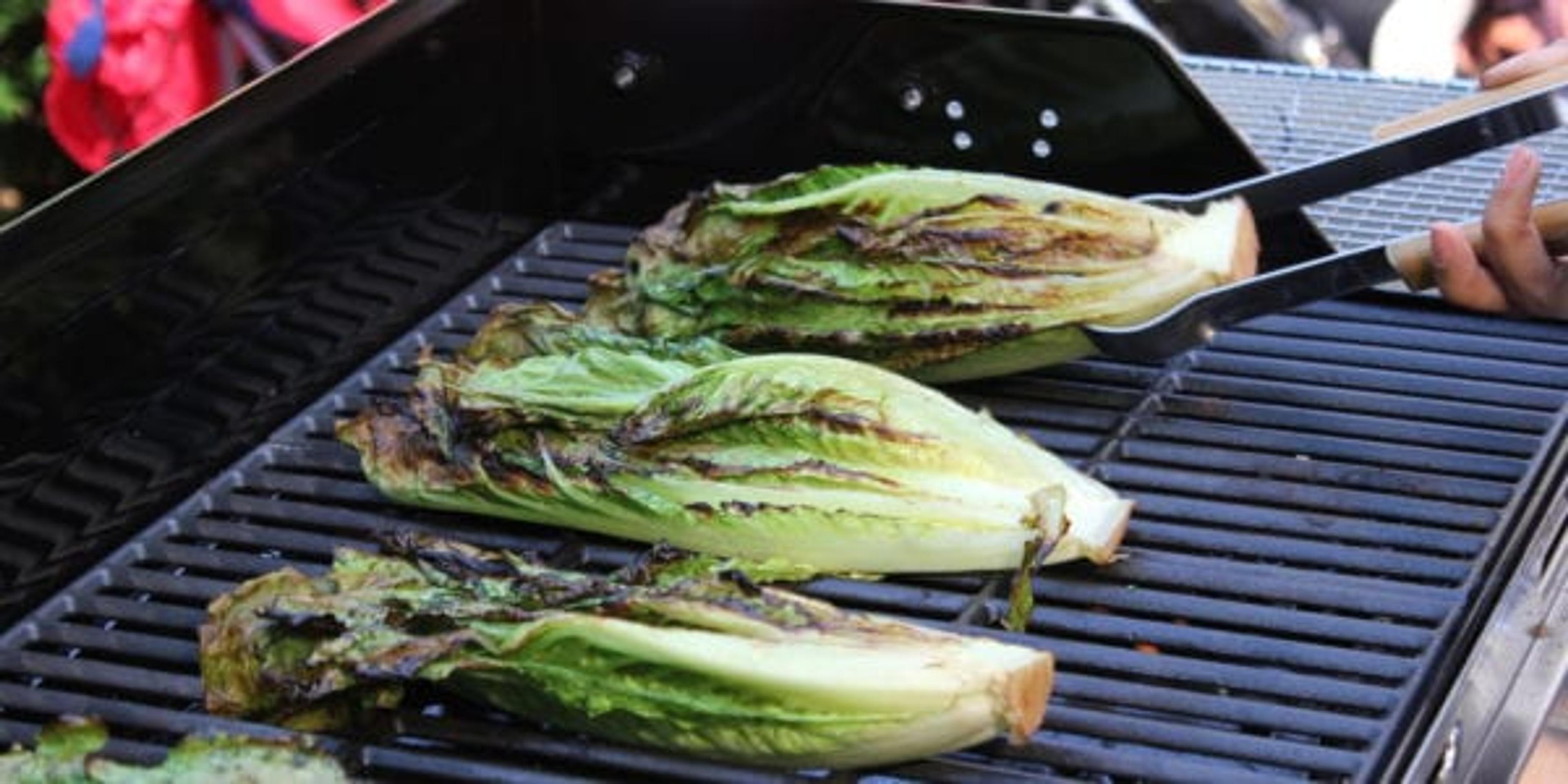 Grilled romaine caesar salad