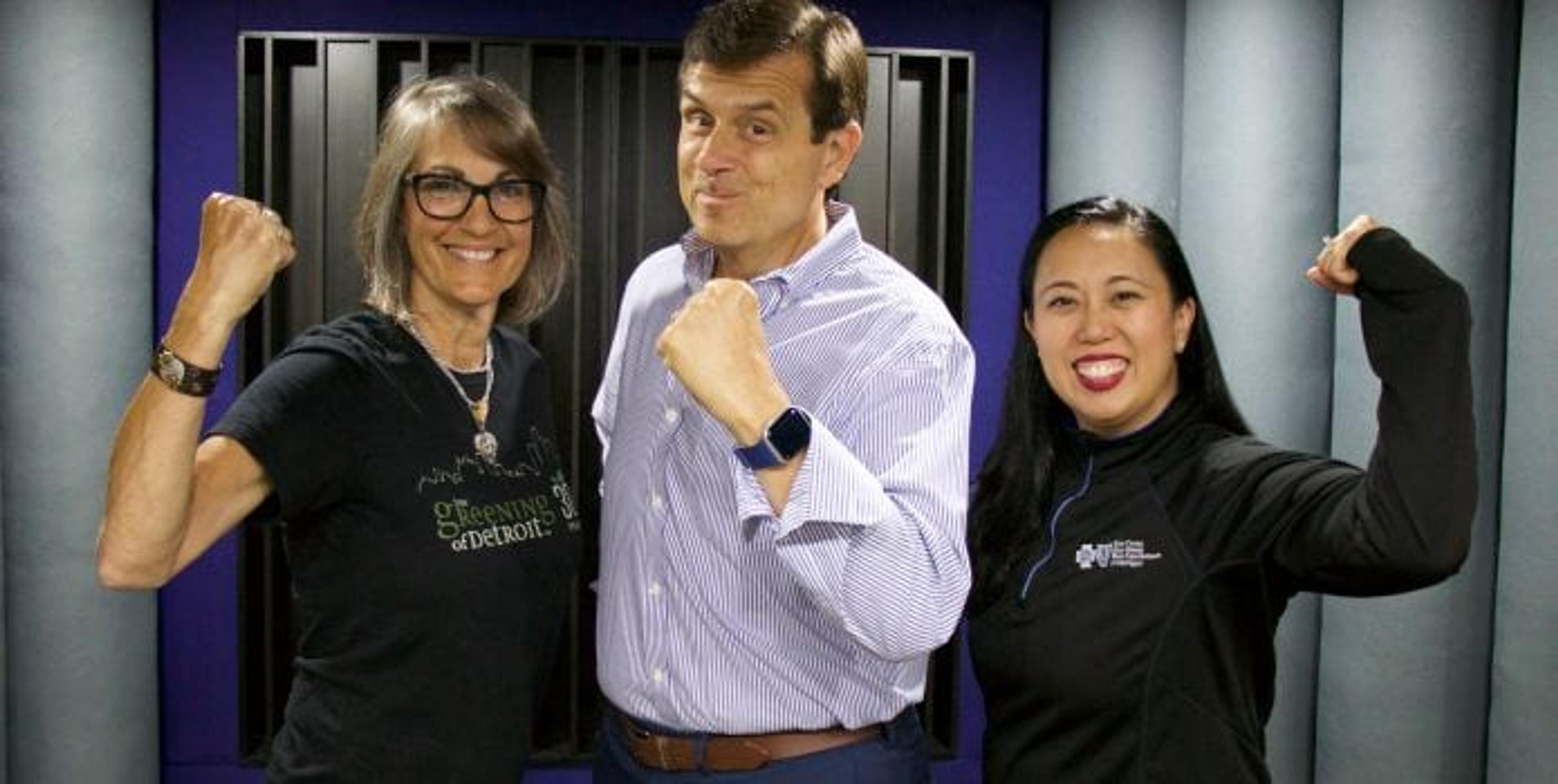 Chuck Gaidica with Grace Derocha and Sue Hudnut