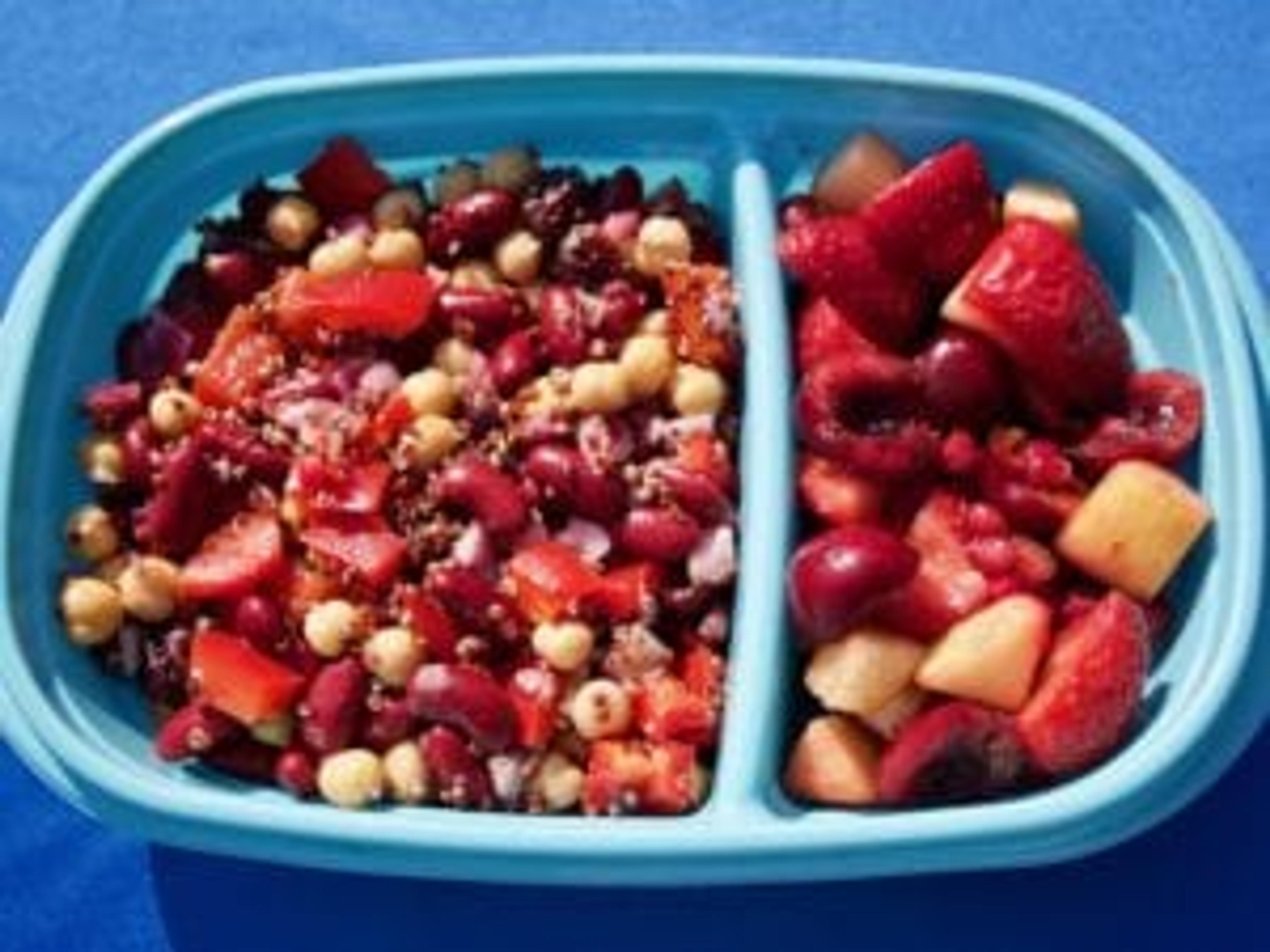 Quinoa salad in a dish.