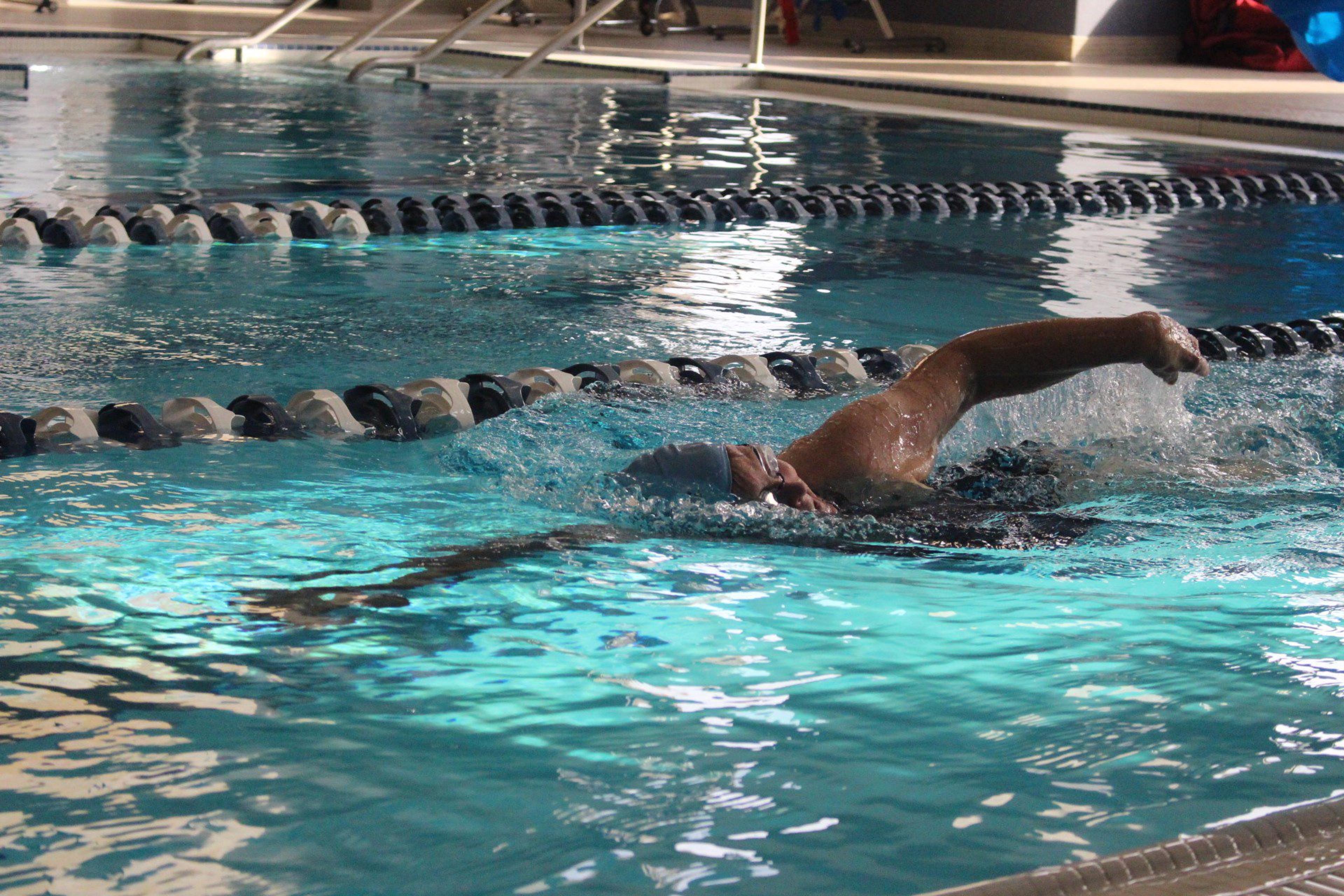Donna Mc Minn swims at the Older Persons' Commission in Rochester.