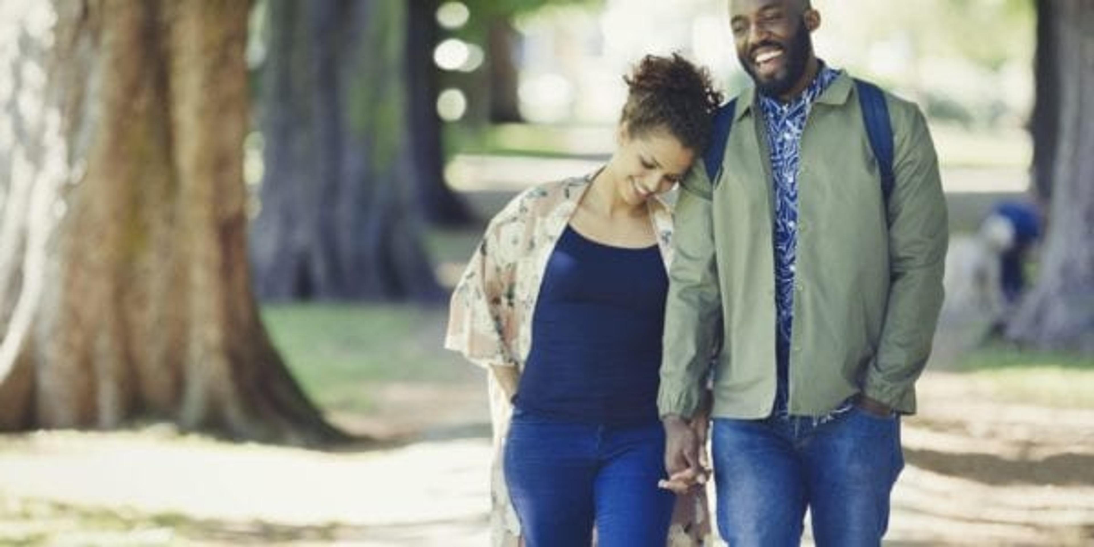 Couple taking a walk together.