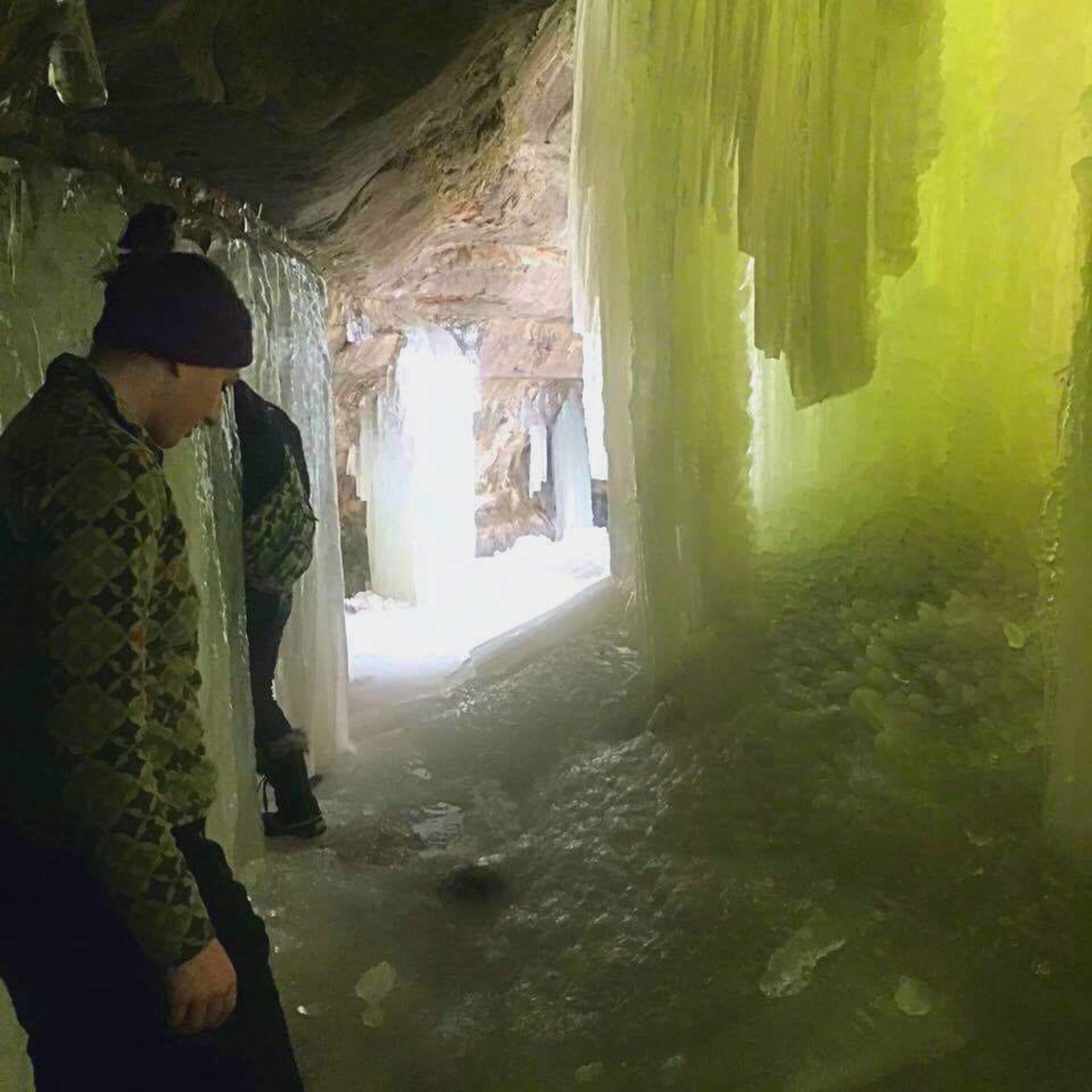 A view from the inside of the ice caves.