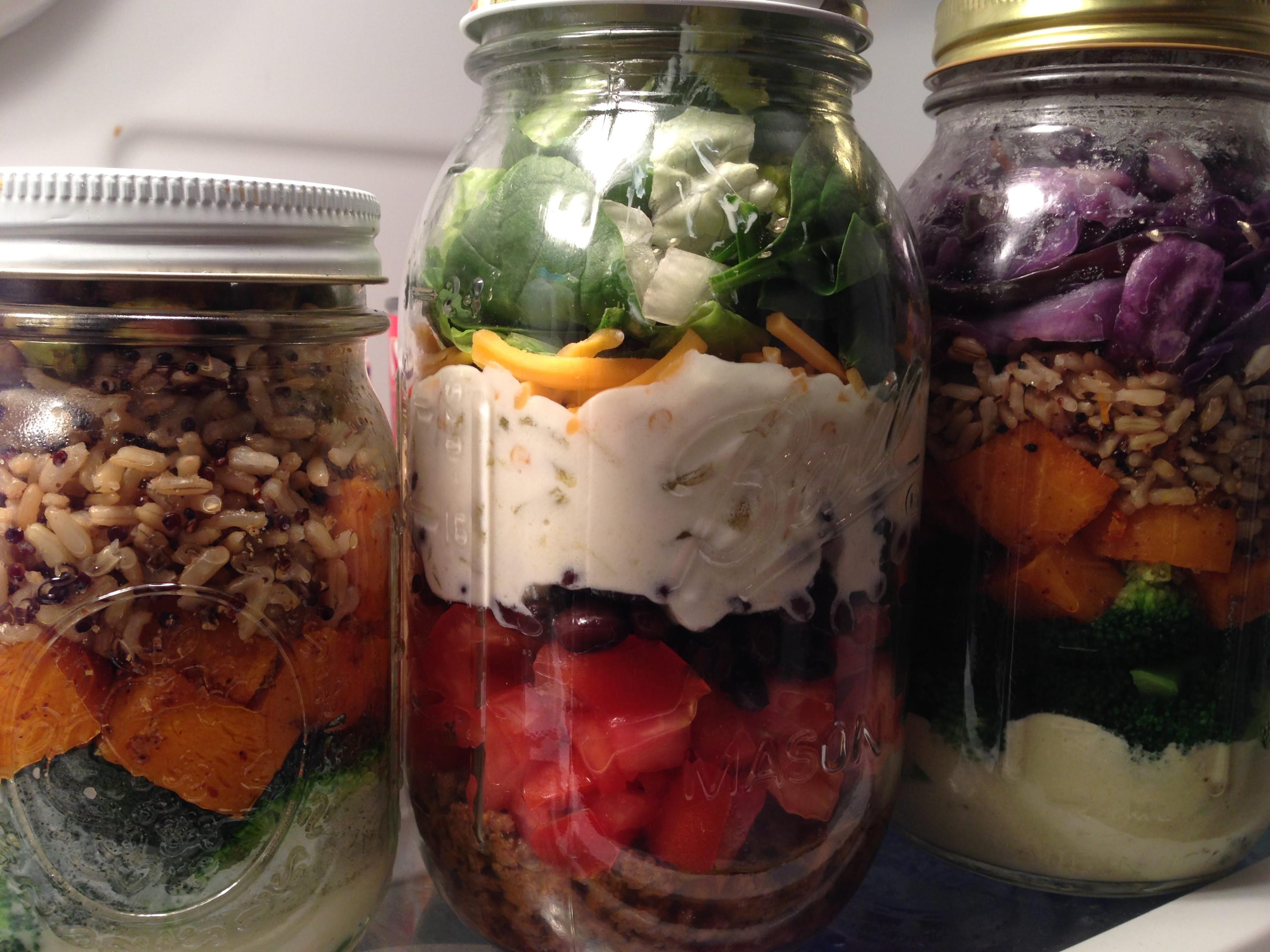 Salads in jars