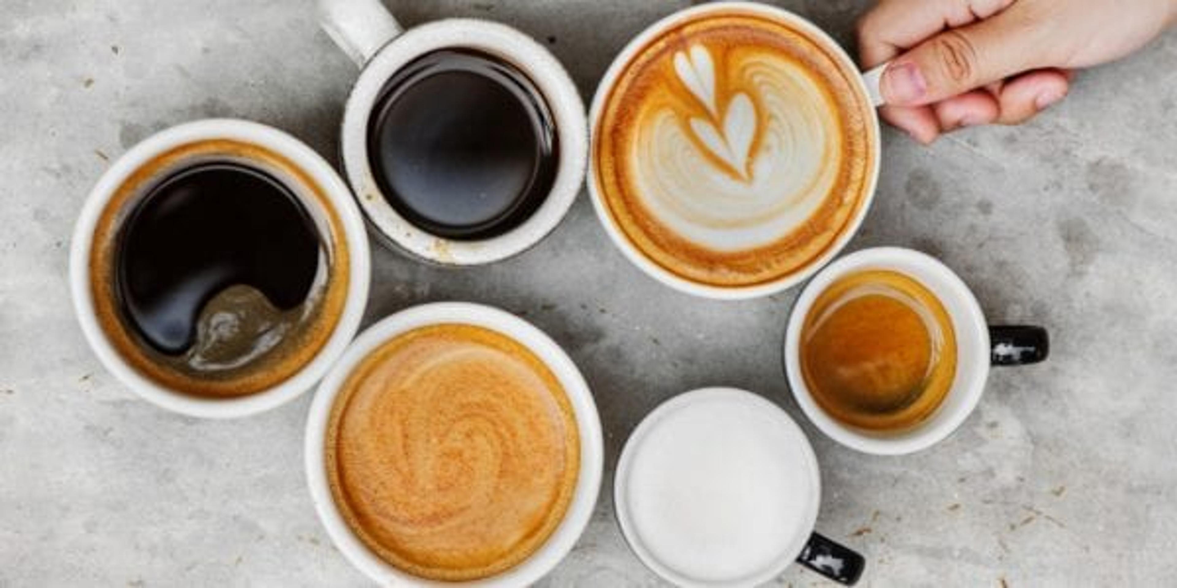 Assortment of coffee cups