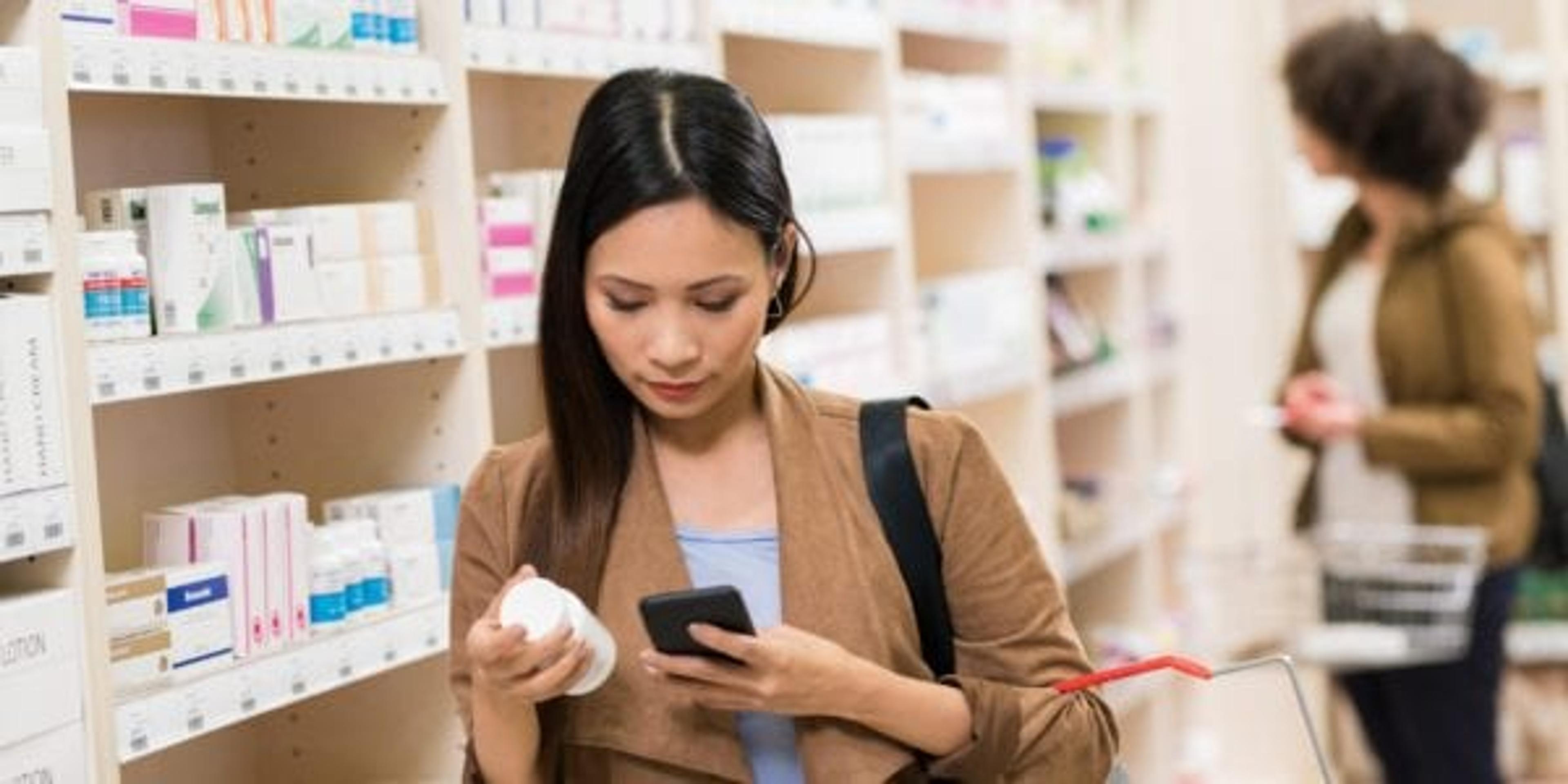 Woman shopping for supplements